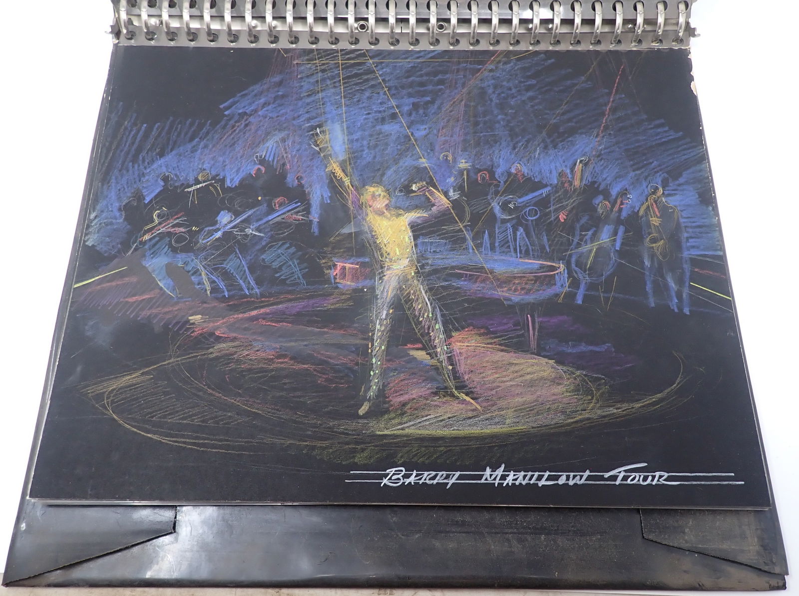 Barry Manilow Tour Stage Drawings: Drawings are colored pencil on cardboard and approx 11" x 14". Shipping available