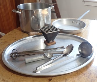 Revere Ware 16 Qt Pot , Hibachi , Platter , Wearever Pan