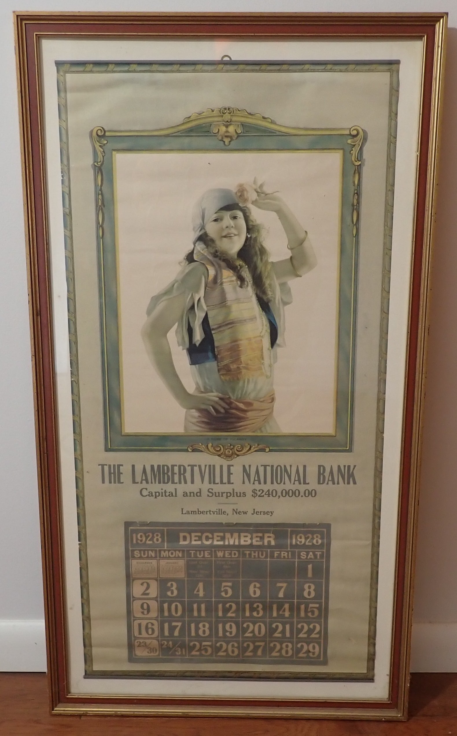 1928 Lambertville National Bank Framed Calendar (1 of 4)