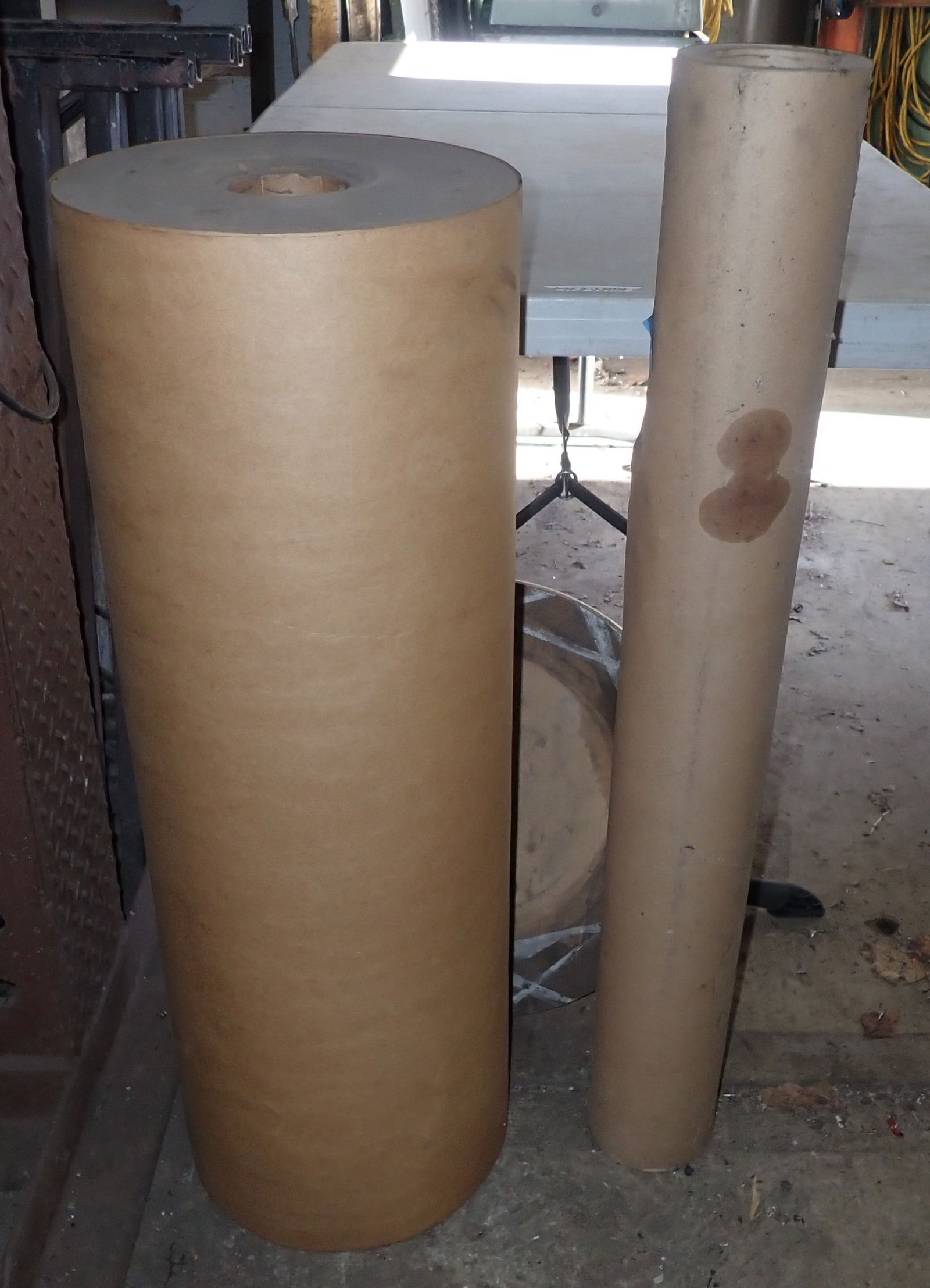 2 Rolls of Paper: Largest is approx 33" wide and 11 1/4" in diameter. No in house shipping !