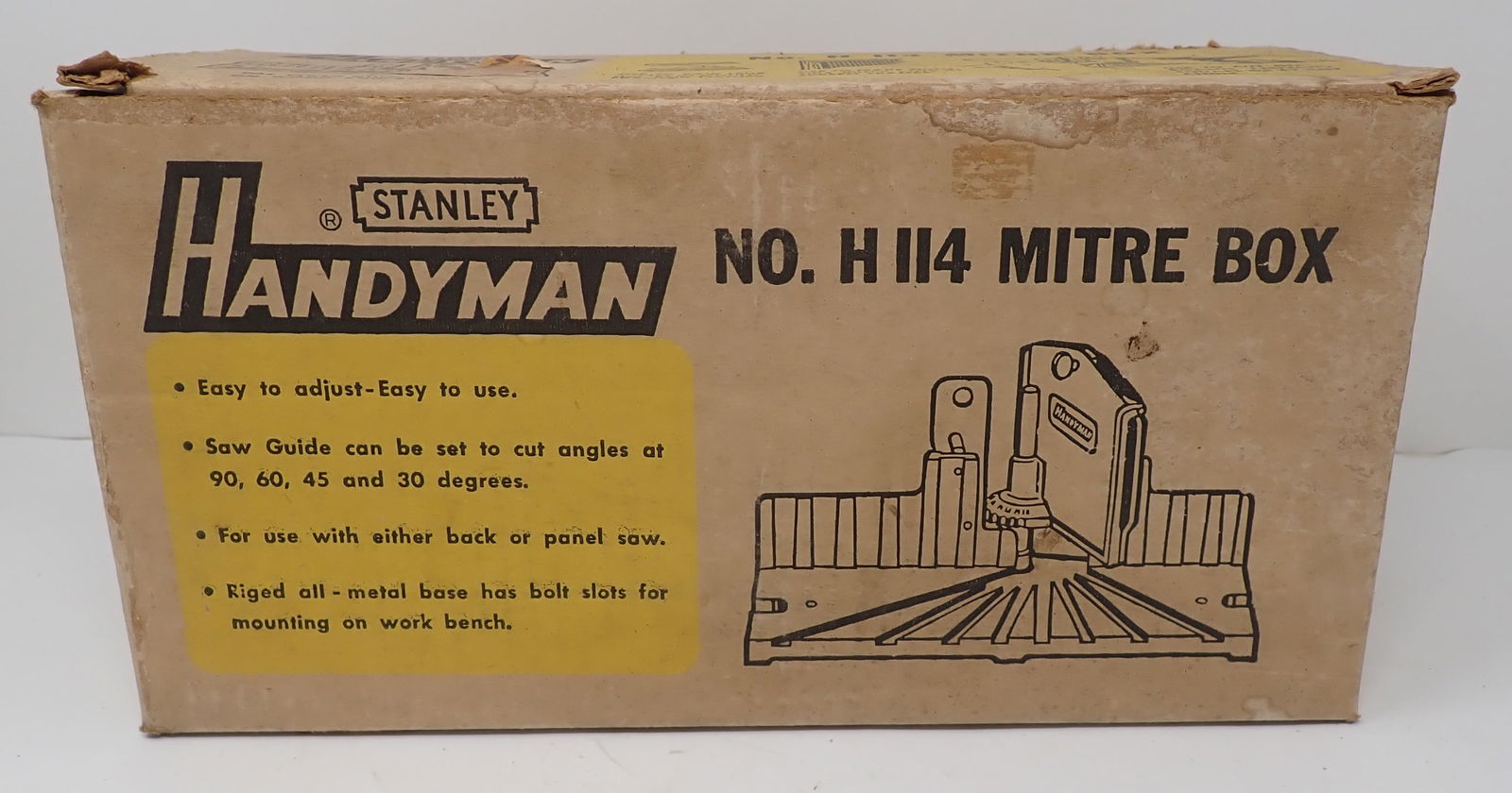 Stanley Handyman No. H114 Mitre Box: We do not guarantee it is complete. Sold as pictured. Shipping available