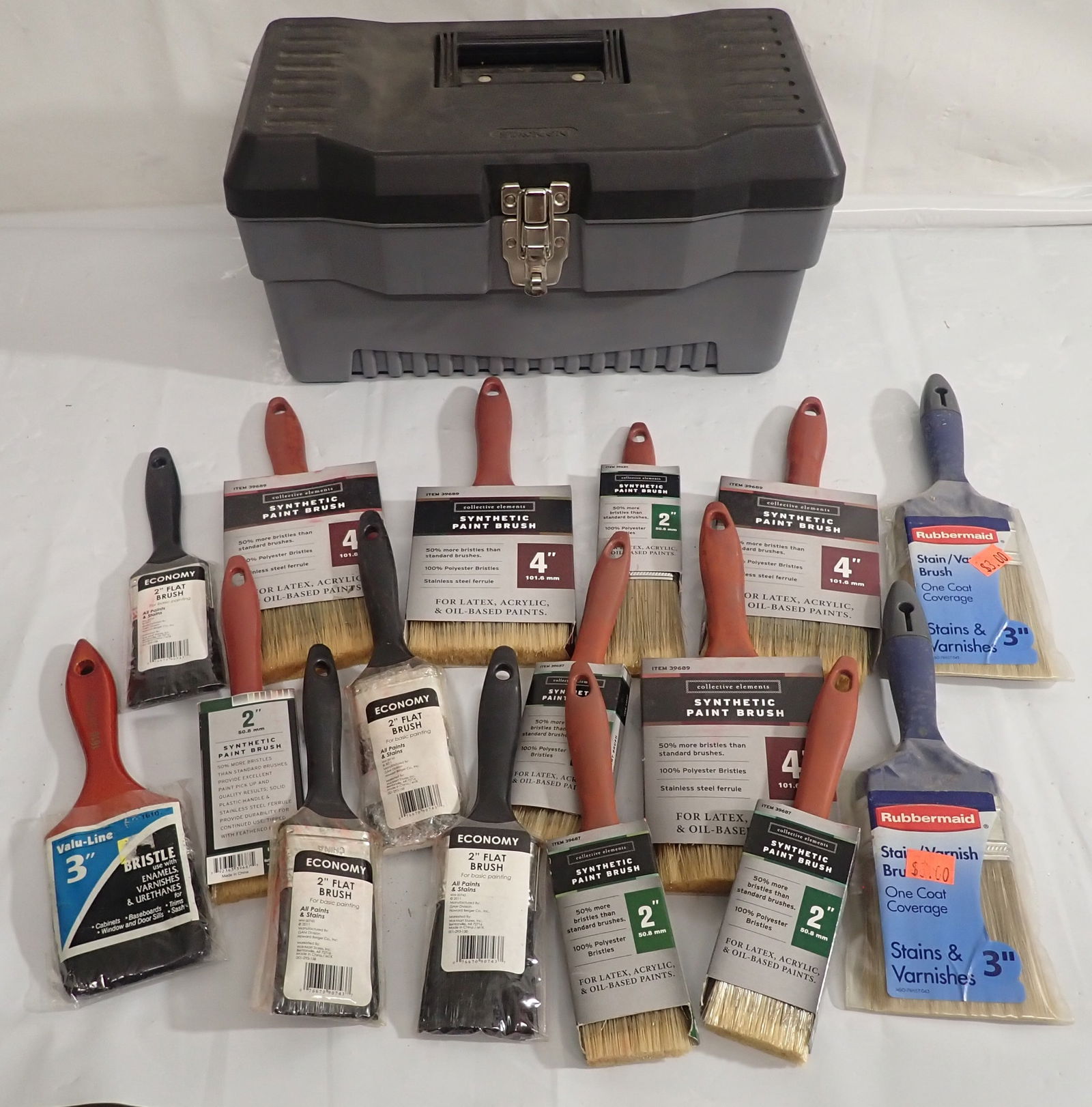 Stack-On Toolbox & Paint Brushes: Toolbox is approx 8" x 16" x 8" tall. Shipping available