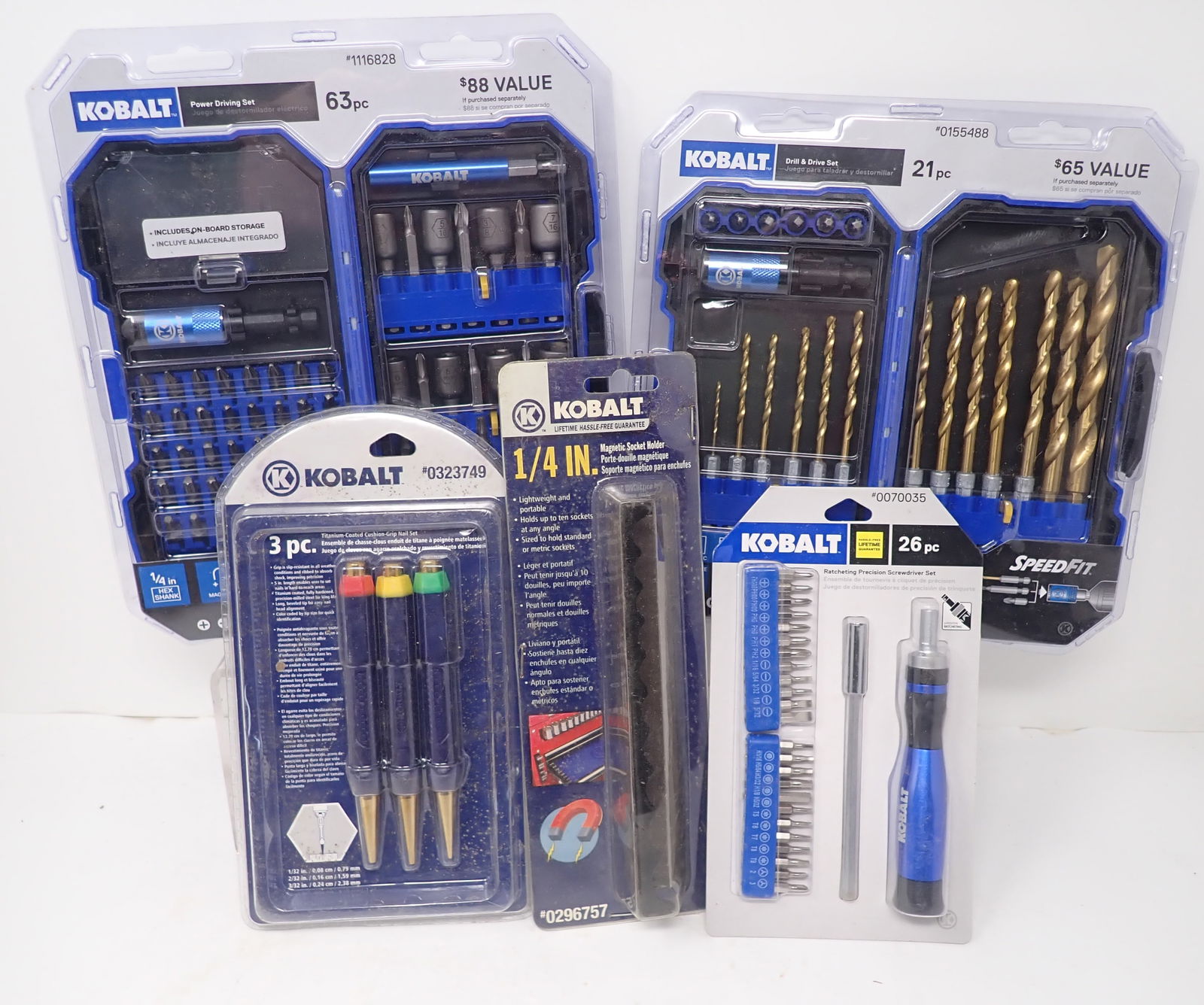 Kobalt Power Driving Set , Drill Bits , Nail Sets , & Misc (1 of 4)