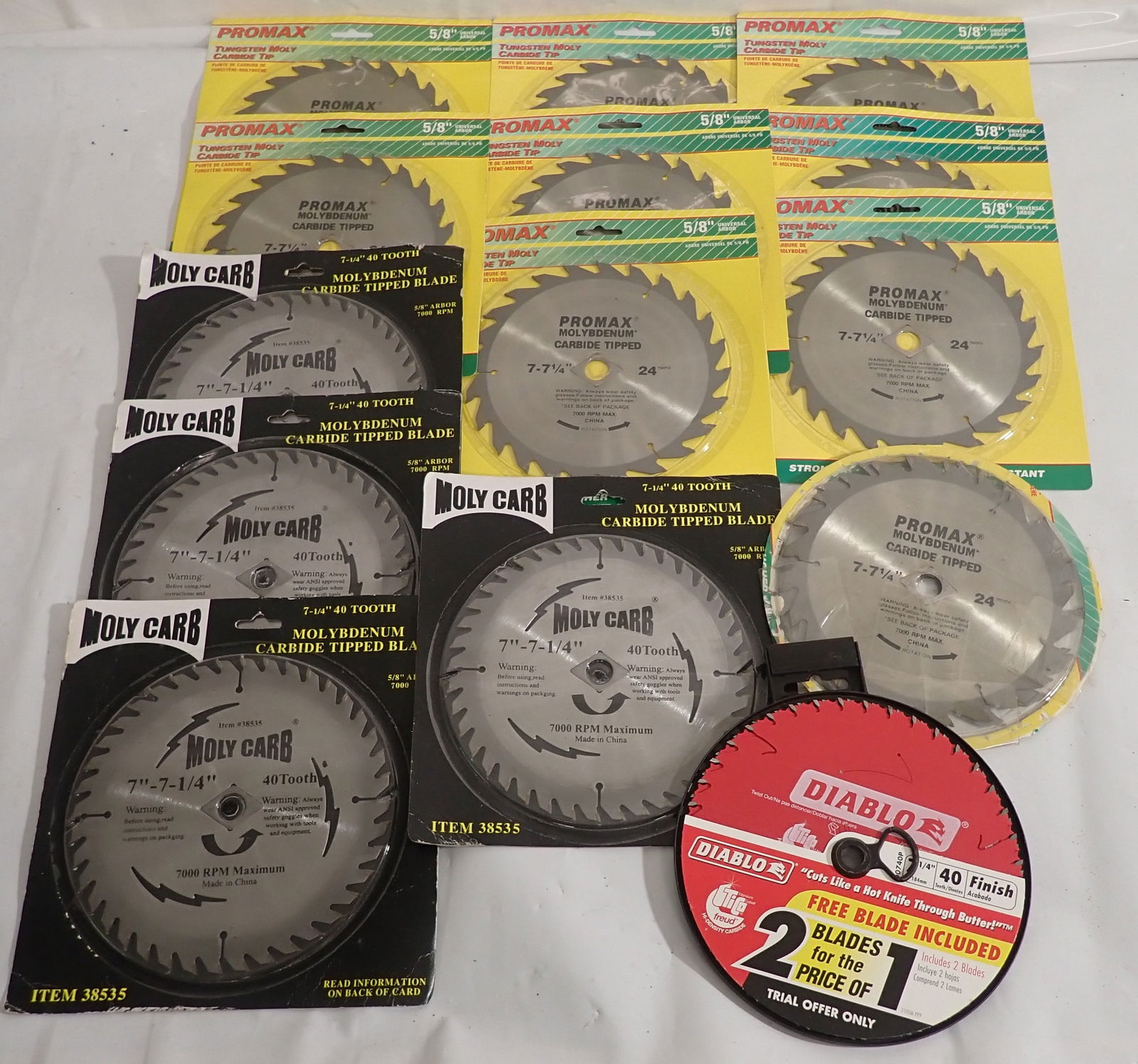 Promax , Moly Carb , & Diablo 7 1/4" Saw Blades: Shipping available