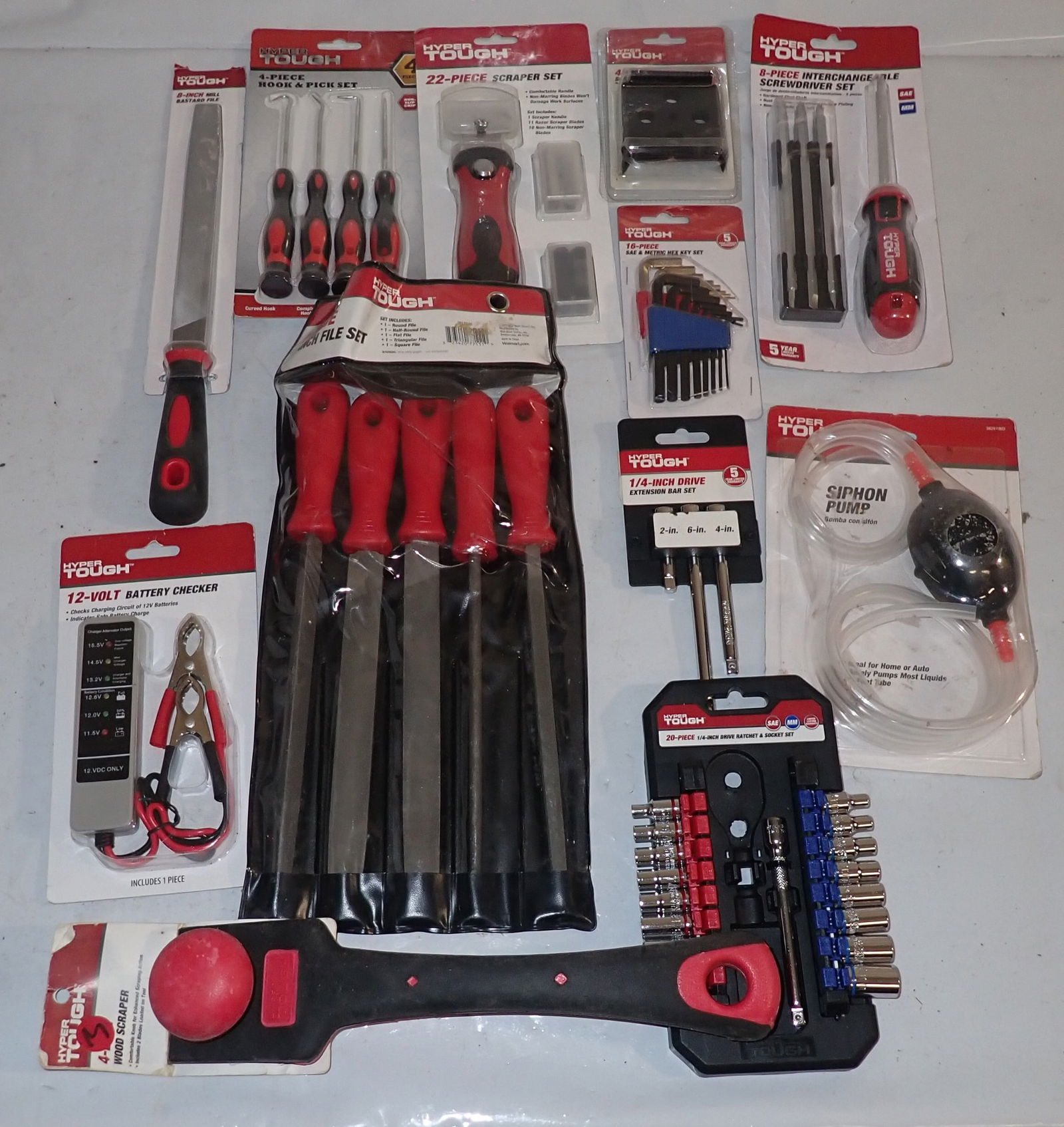 Hyper Tough Files, 1/4" Drive Sockets, Scrapers , & Misc (1 of 4)