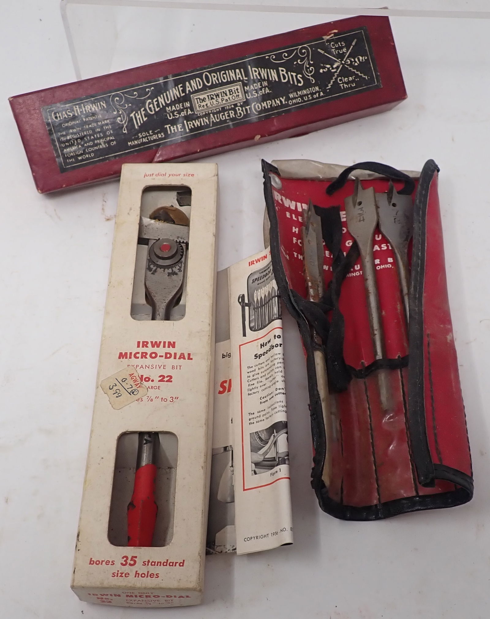 Irwin Micro-Dial Expansive Bit & Speedbors: Only 4 Speedbors (missing 3). Shipping available