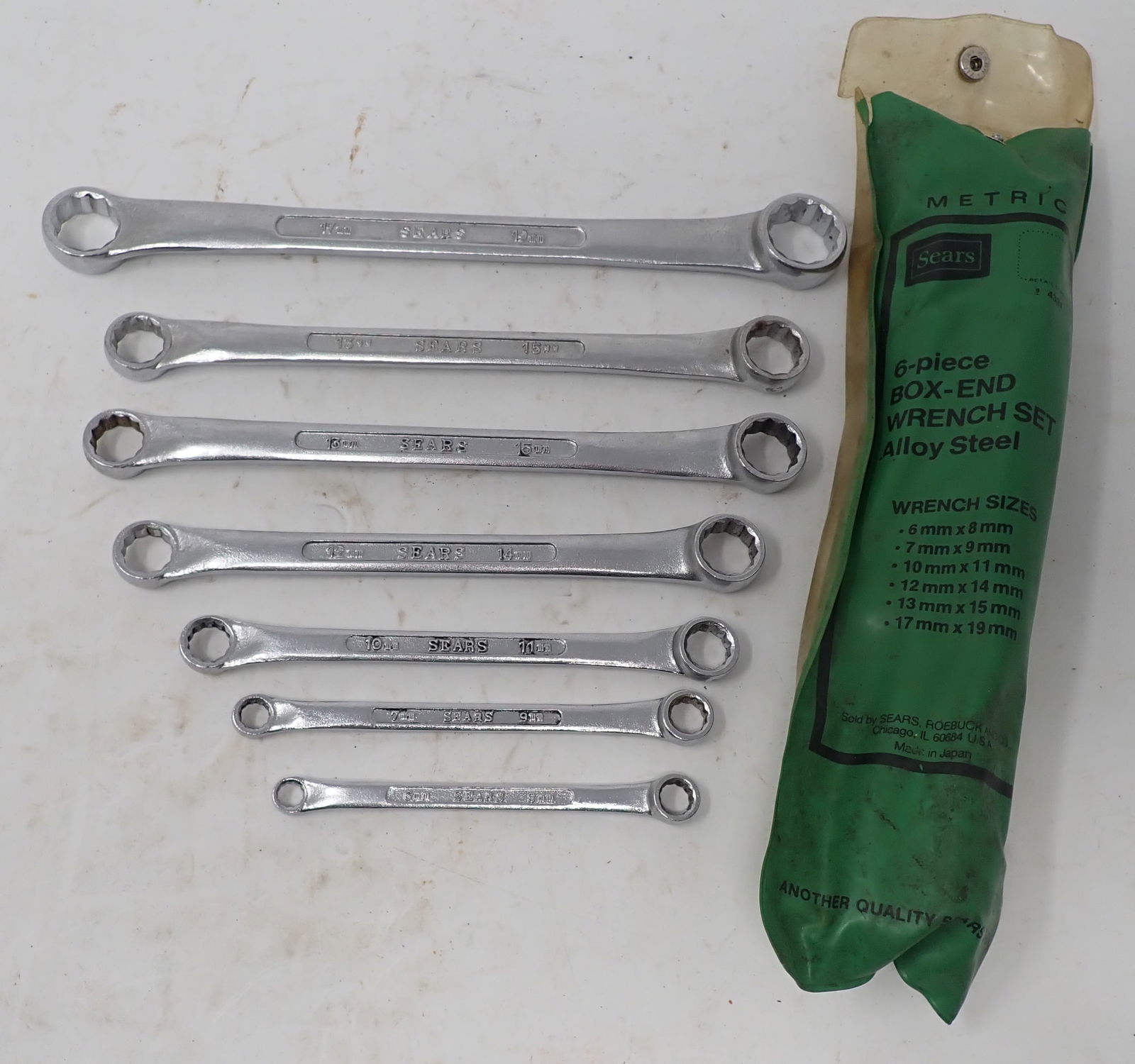 Sears Metric Box End Wrench Set: 6mm-19mm. Comes with an extra 13mm/15mm. Shipping available