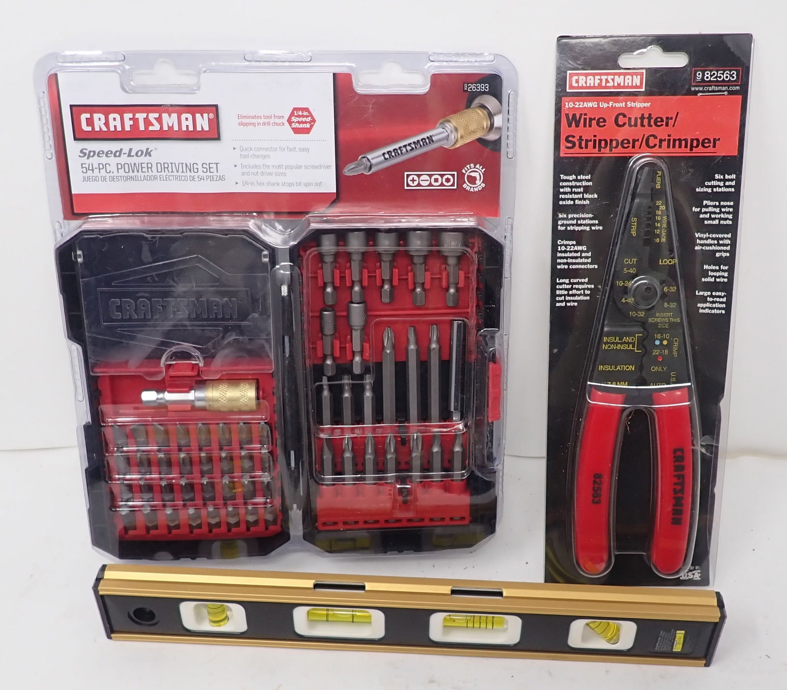 Craftsman 54pc Power Driving Set, Wire Cutters, & Level (1 of 3)