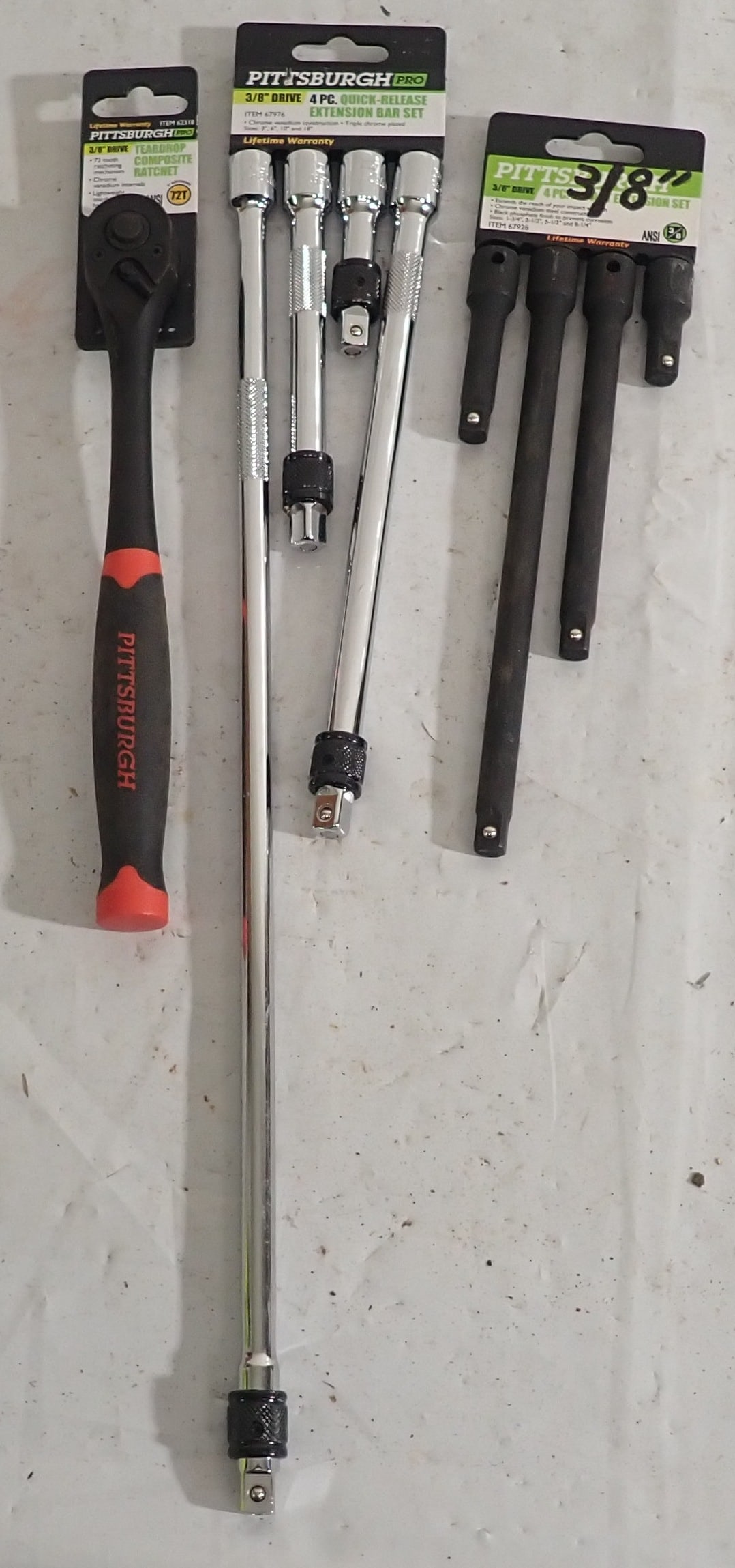 Pittsburgh 3/8" Drive Rachet & Extensions (1 of 2)