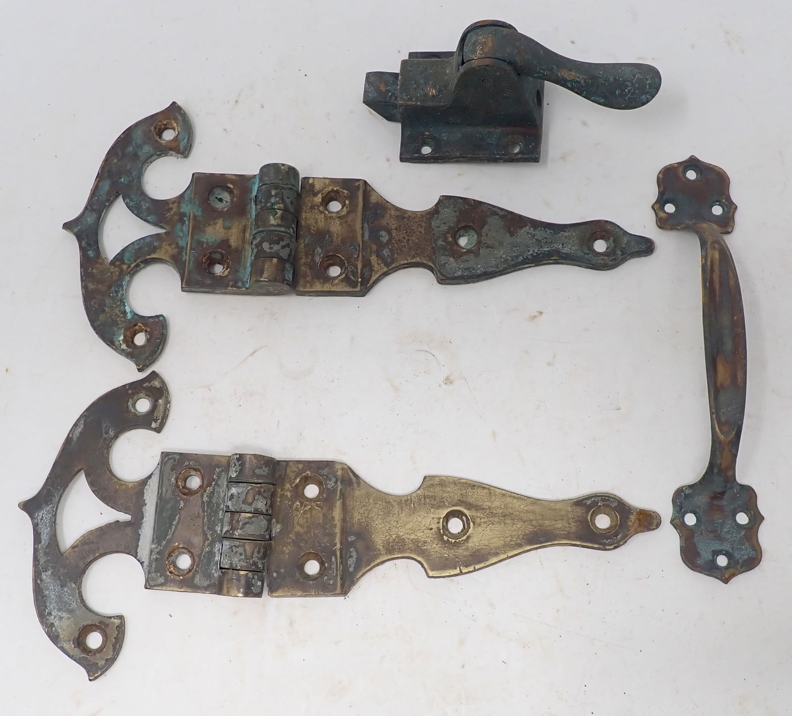 Brass Hinges , Latch, & Door Pull (1 of 2)