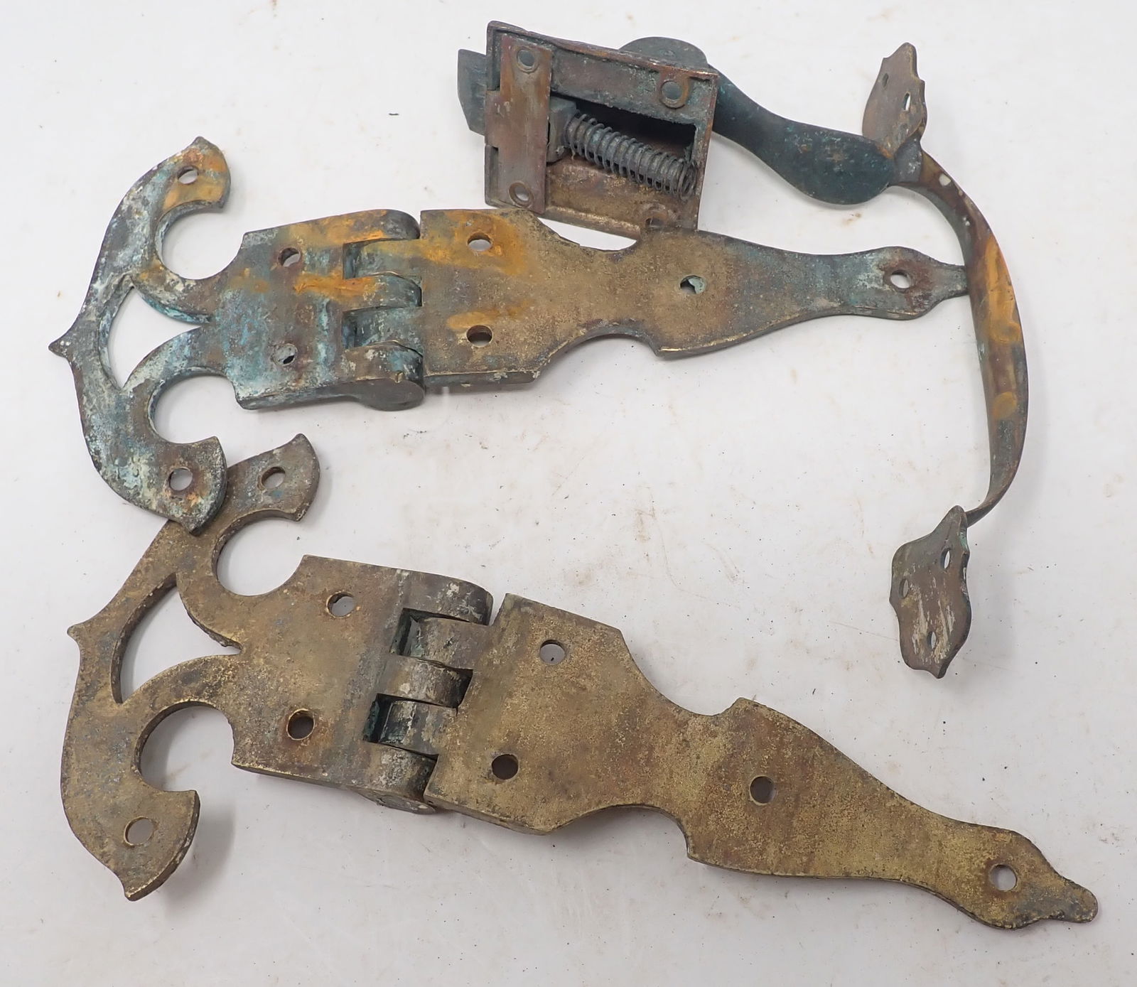 Brass Hinges , Latch, & Door Pull - 2