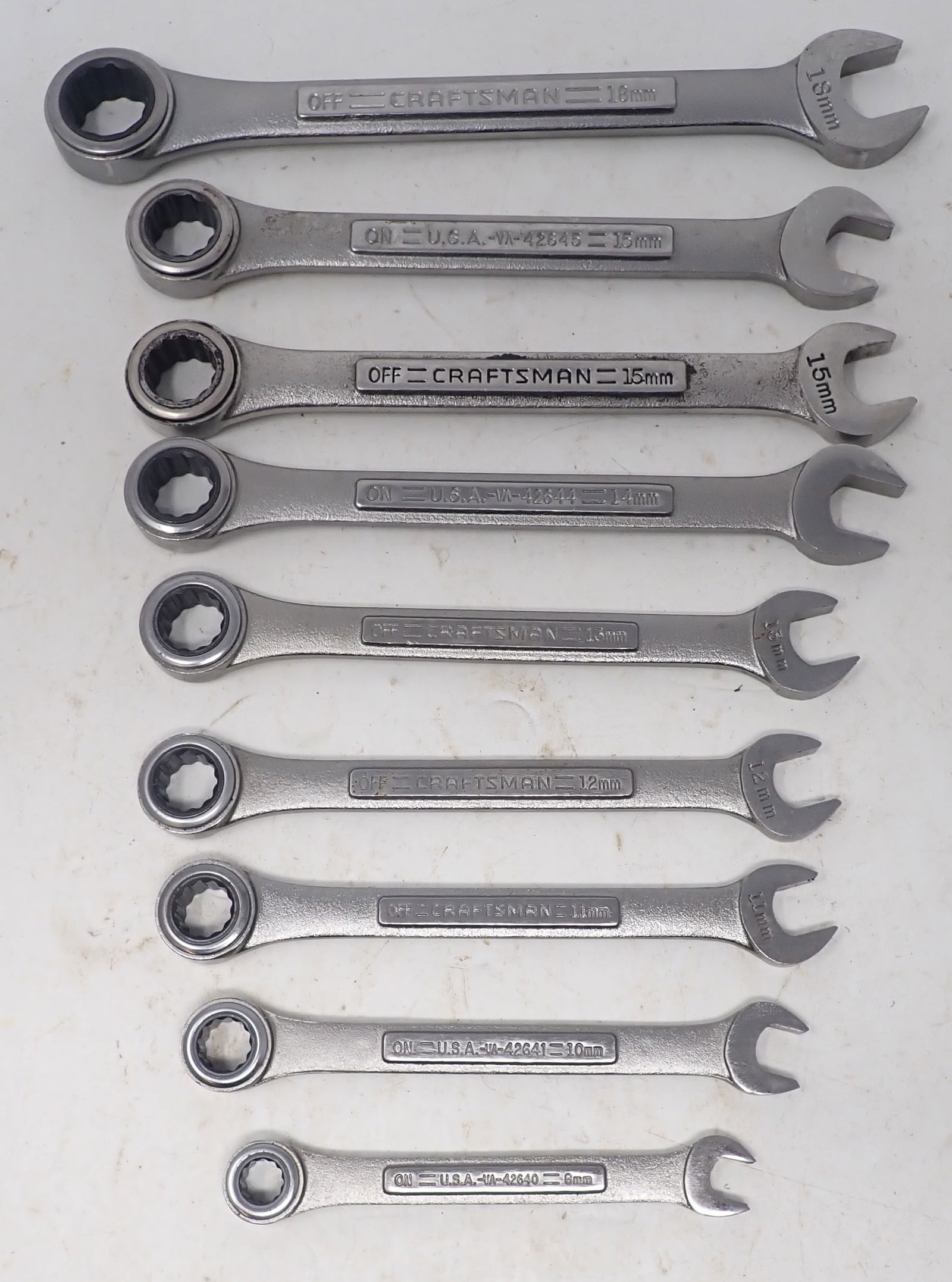 Craftsman Racheting Metric Wrenches 8mm-18mm: 8mm-18mm. Shipping available