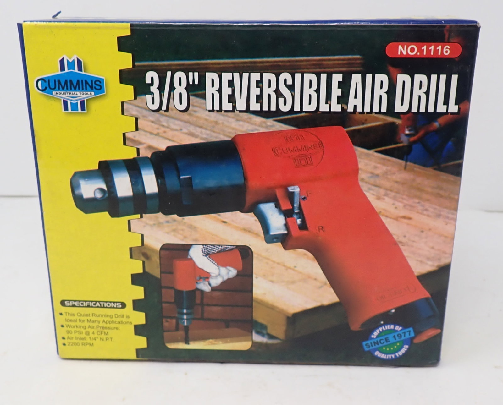 Cummings 3/8" Reversible Air Drill: No. 1116 . Shipping available