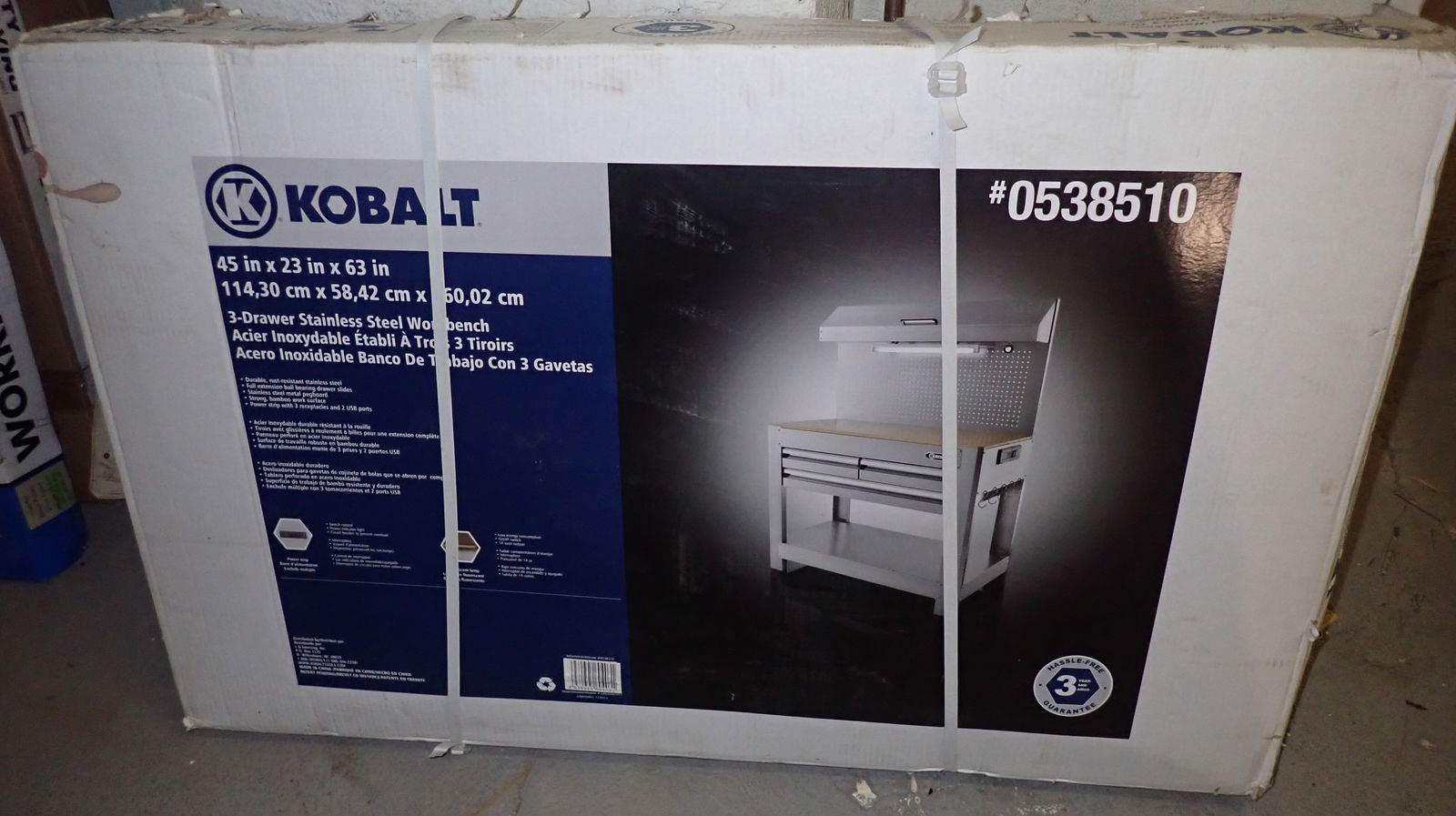 Kobalt 3 Drawer Stainless Steel Workbench (1 of 2)