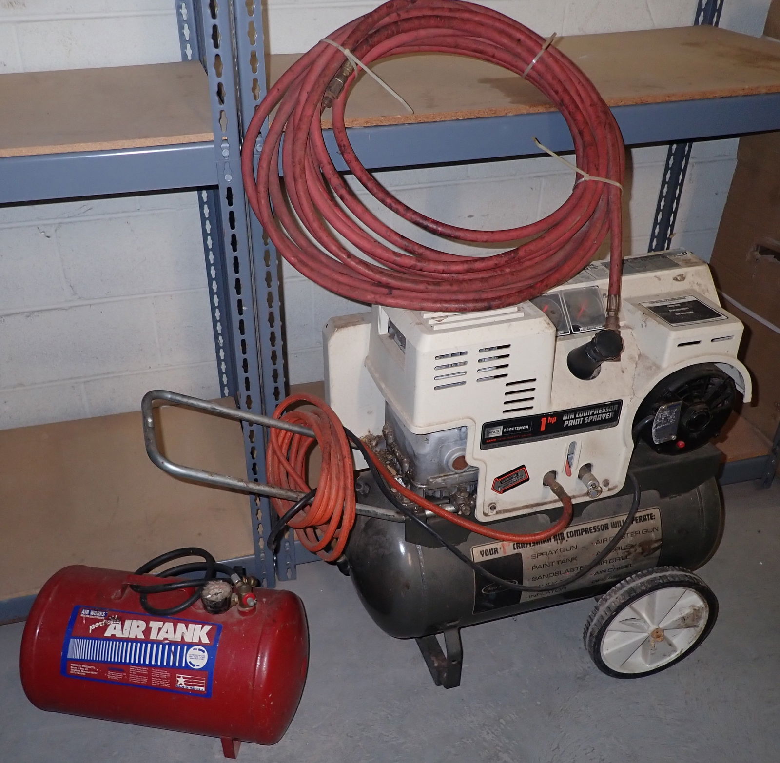 Craftsman 1hp Air Compressor/Paint Sprayer & Air Tank (1 of 3)