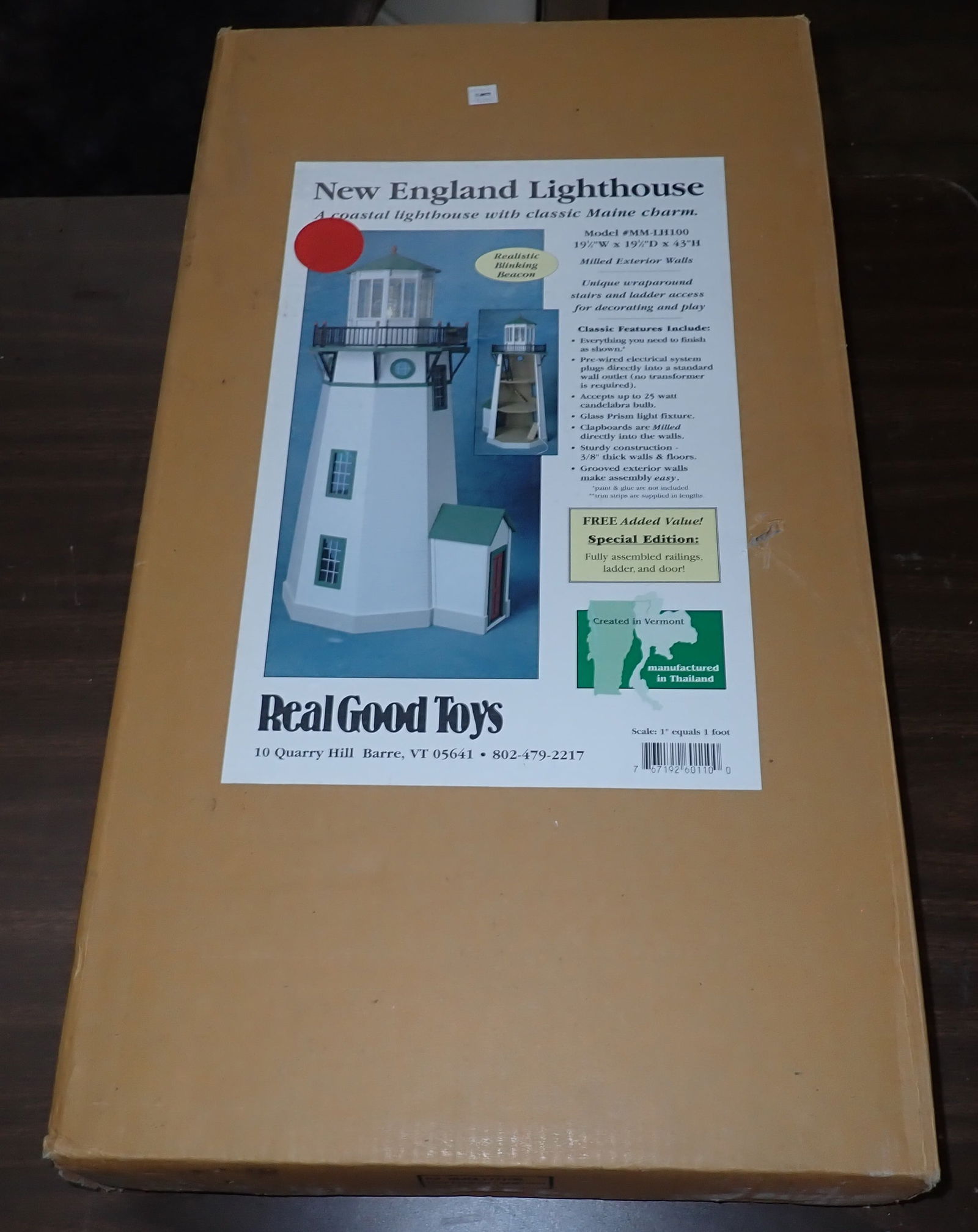 Real Good Toys New England Lighthouse: Model #MM-LH100. No in house shipping !! Items are located on the second floor. These are not located in the section of the building we normally have sales. There is a loading dock you can back