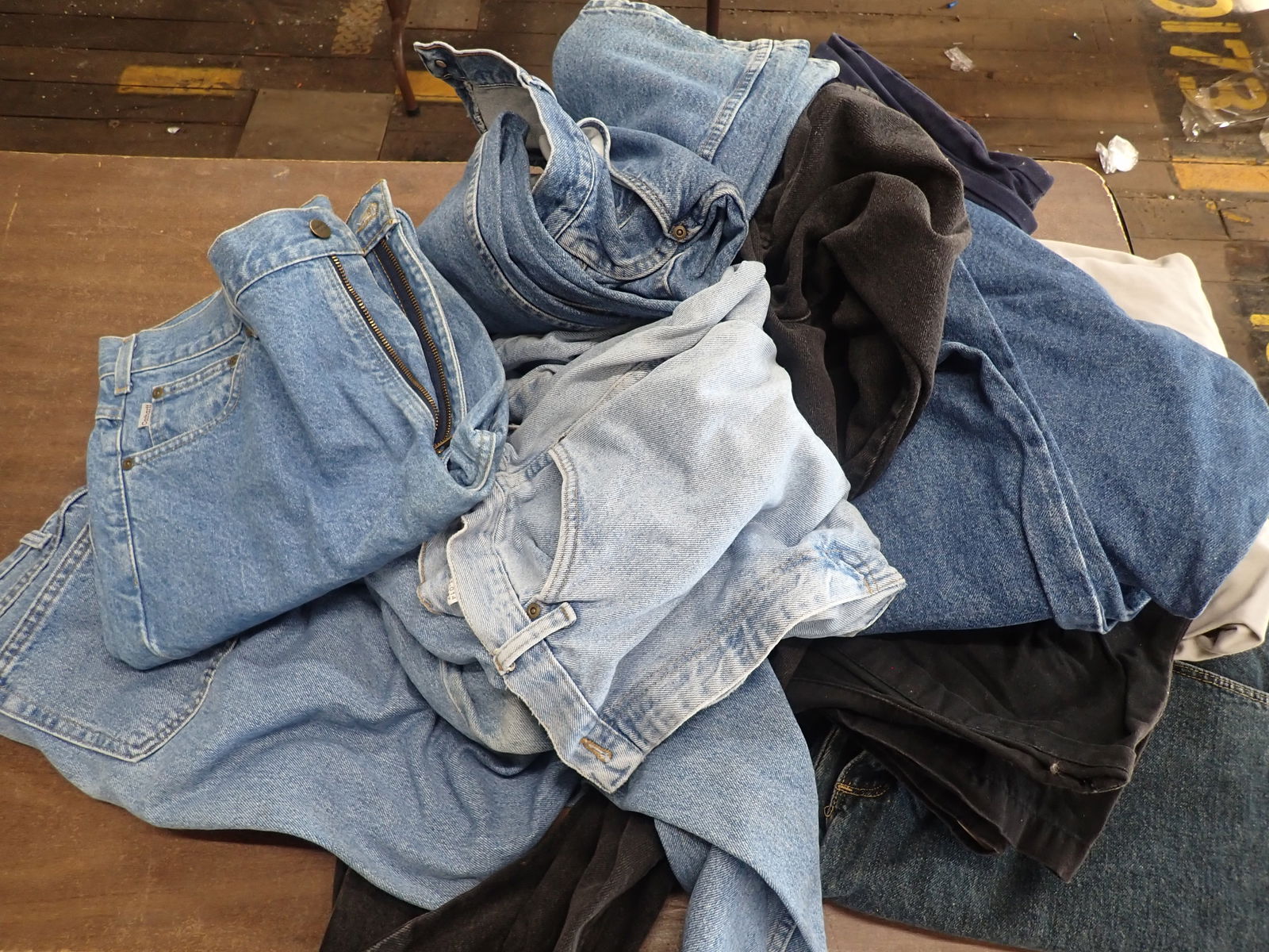 Jeans incl Carhartt: Carhartts are 42x32. Shipping available . Items are located on the second floor. These are not located in the section of the building we normally have sales. There is a loading dock you can back