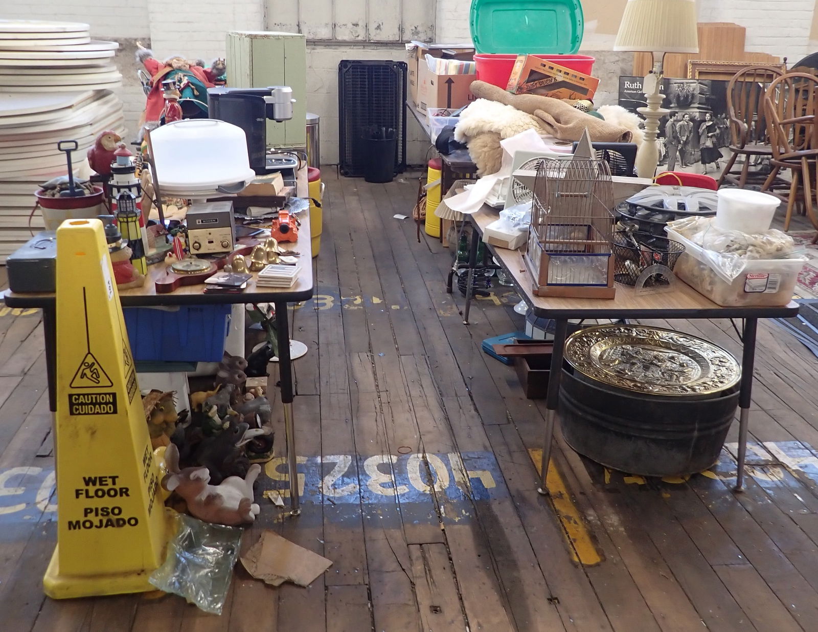 Lot of Misc: Lot includes all on and under tables. NO in house shipping ! Items are located on the second floor. These are not located in the section of the building we normally have sales. There is a loading dock
