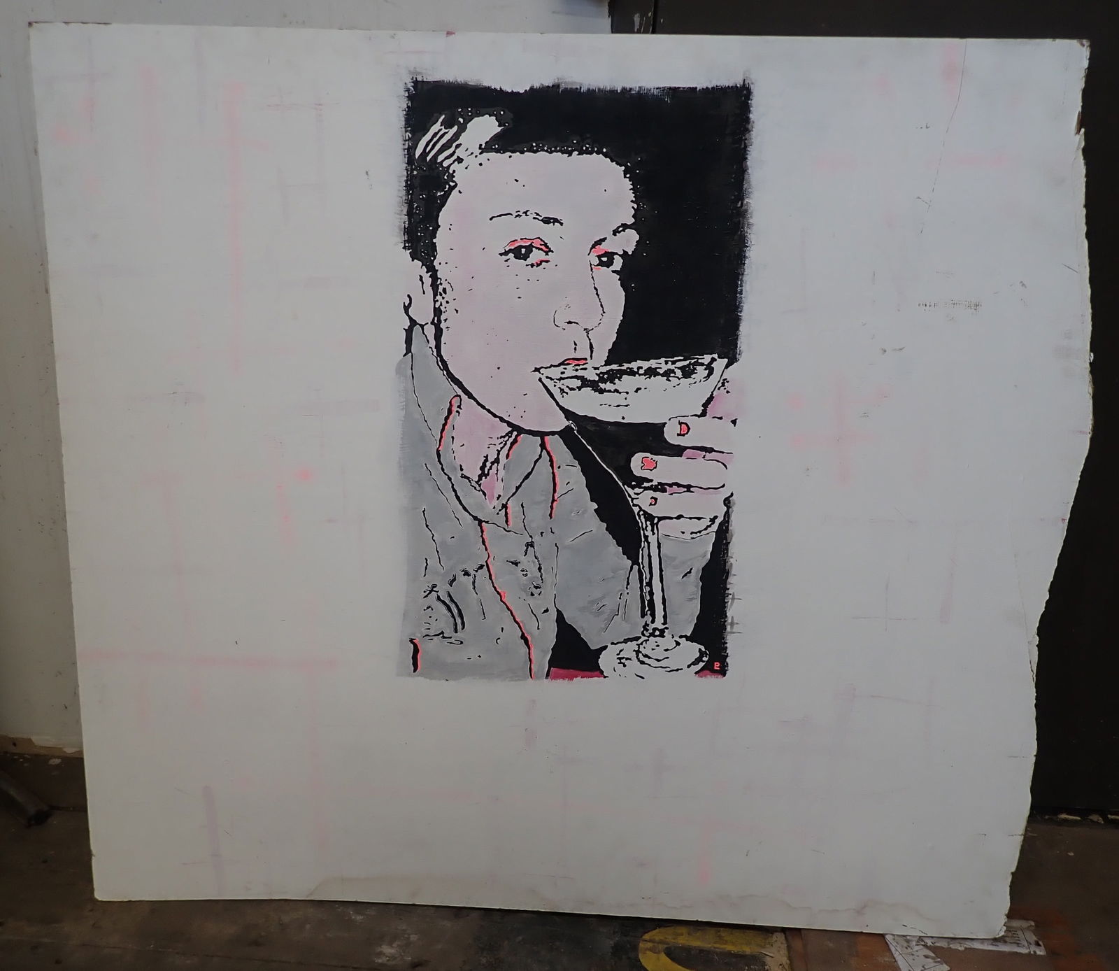 D.L Norris Jessica Cardone Oil on Board: Approx 48 1/2" x 55". NO in house shipping ! Items are located on the second floor. These are not located in the section of the building we normally have sales. There is a loading dock you can back in