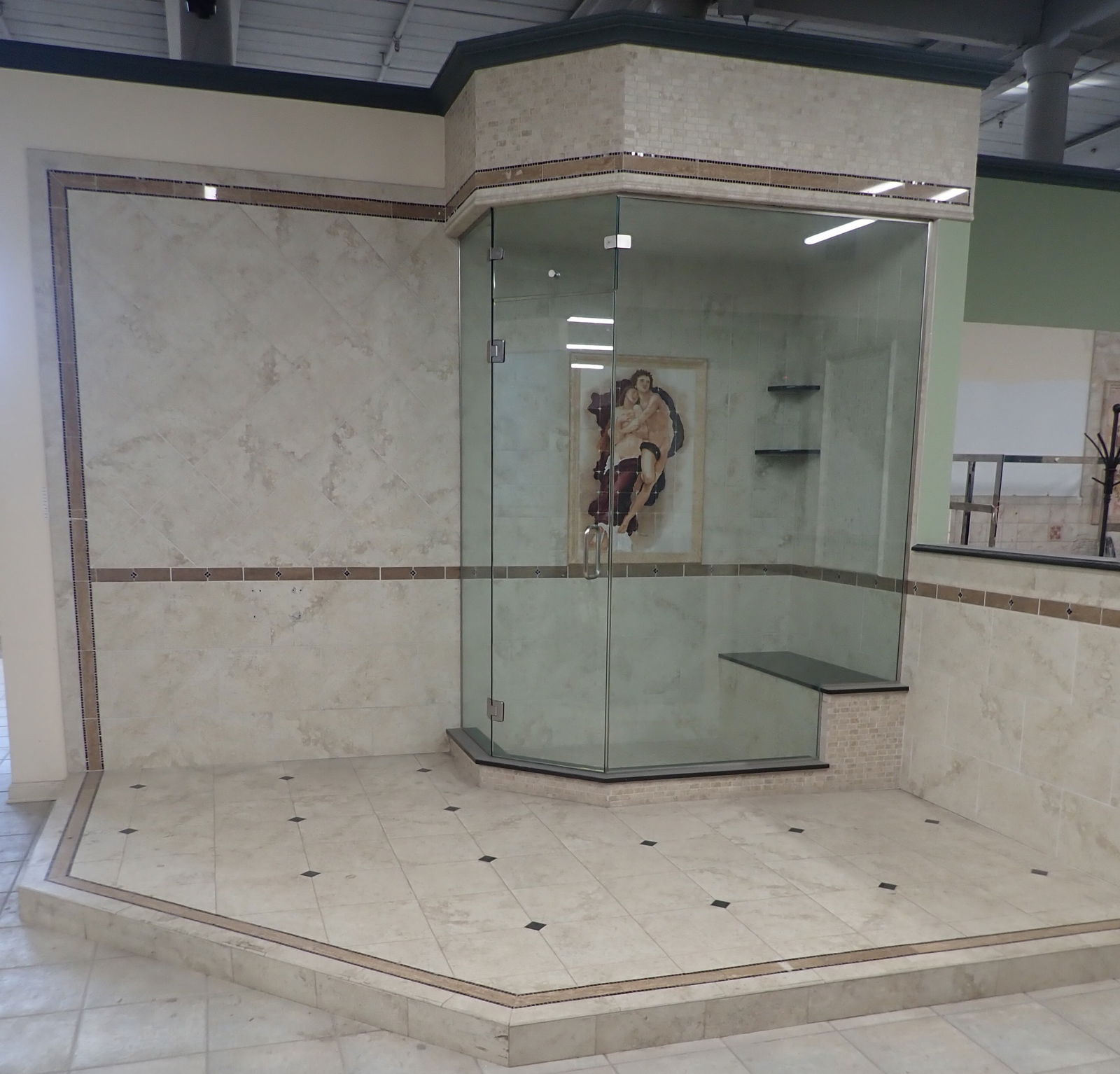 Shower Enclosure & Porcelain Tiles: Shower is approx 42" x 72" x 90" (overall dims). Buyer is responsible for bringing proper help & tools to remove. NO in house shipping ! Items are located on the second floor. These are not located