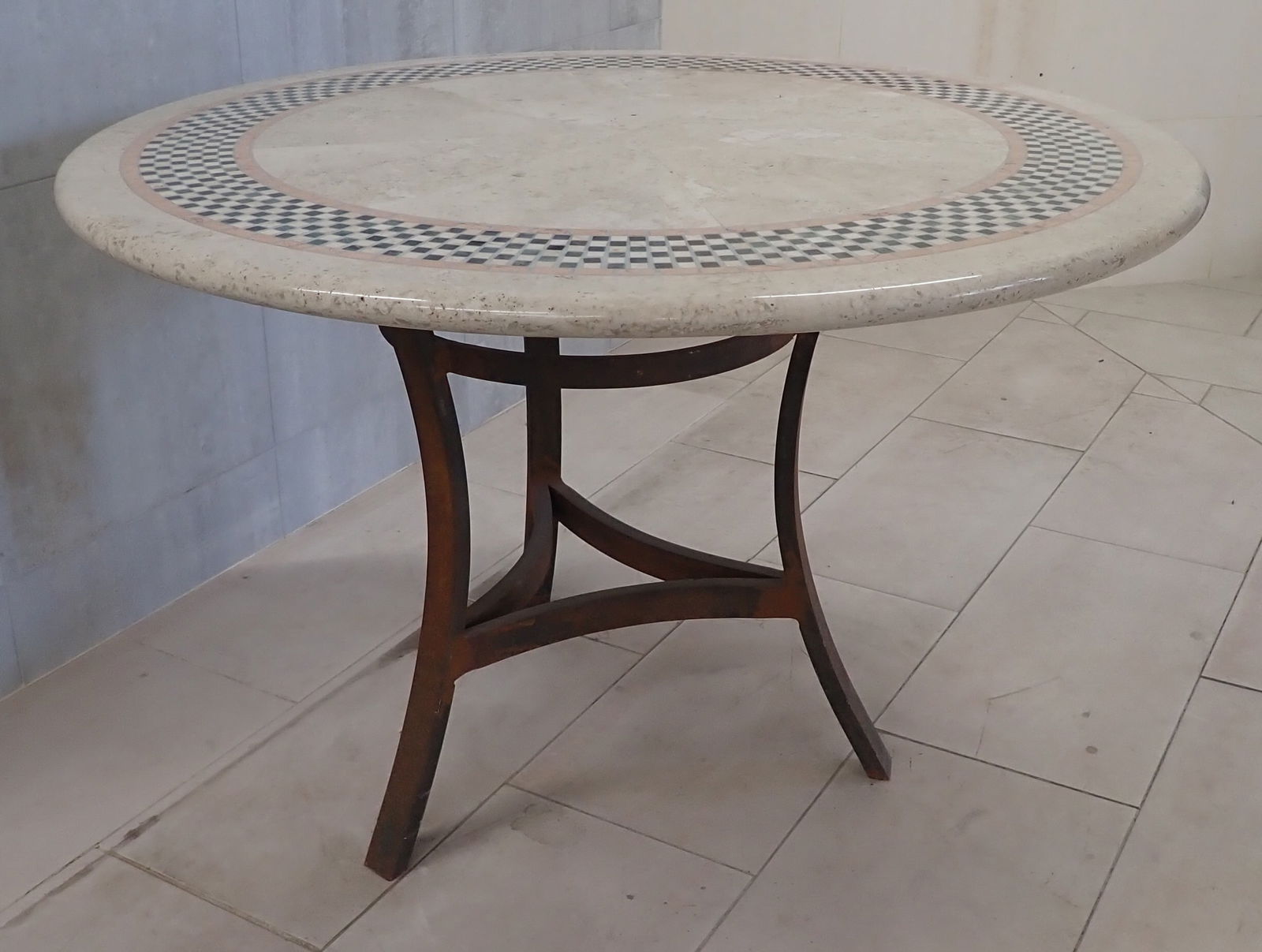 Marble Top Table w/ Iron Base (1 of 4)