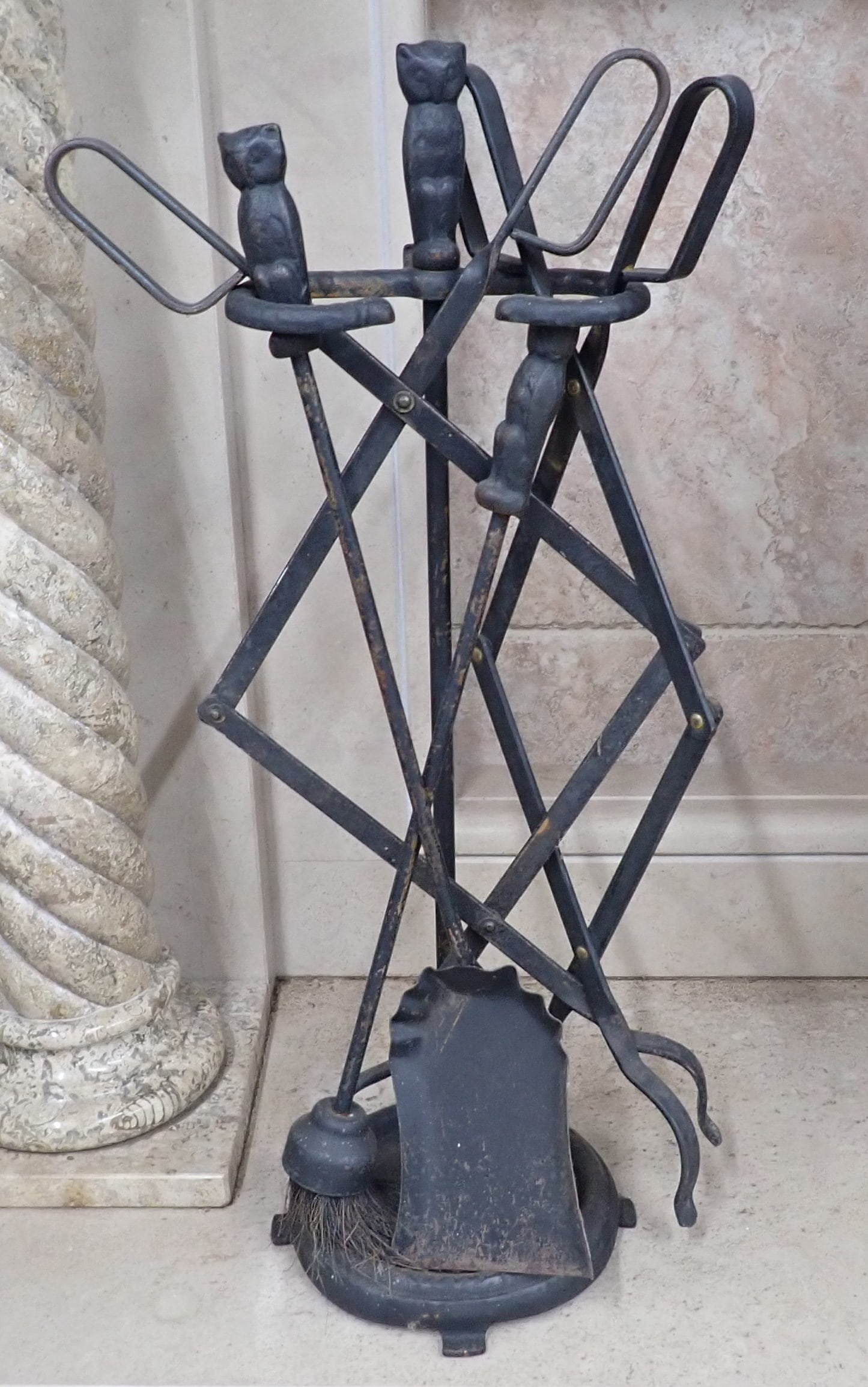 Owl Fireplace Set: NO in house shipping ! Items are located on the second floor. These are not located in the section of the building we normally have sales. There is a loading dock you can back into and walk down