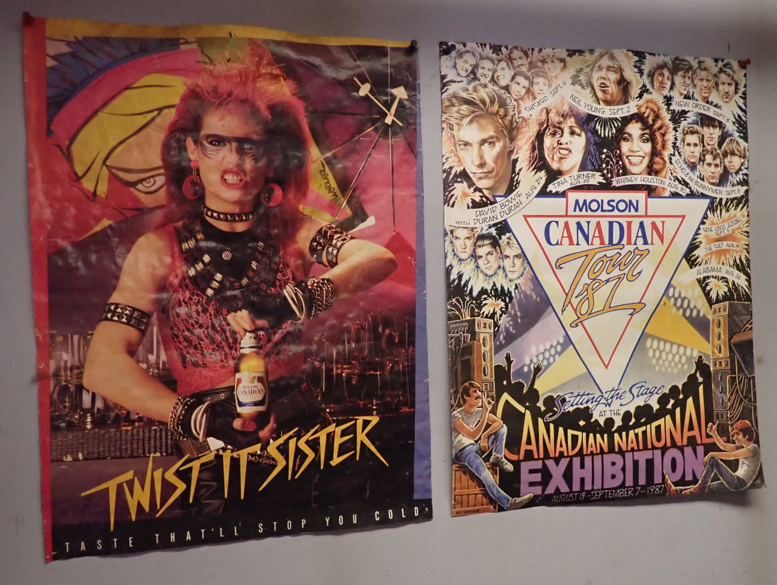 Rolling Stones Bud & Canadian Molsen Posters: First two pictured are approx 18" x 24" and Rolling Stones Bud is approx 15" x 19". Shipping available