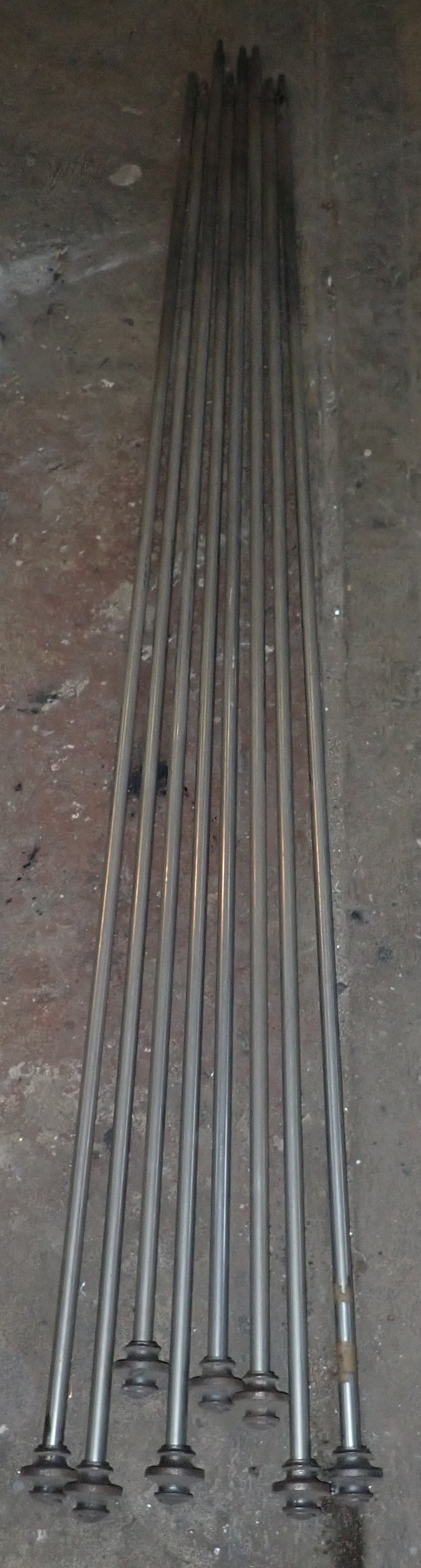 8 Glass Blowing Punties: Apprx 54 1/2" long. No in house shipping !