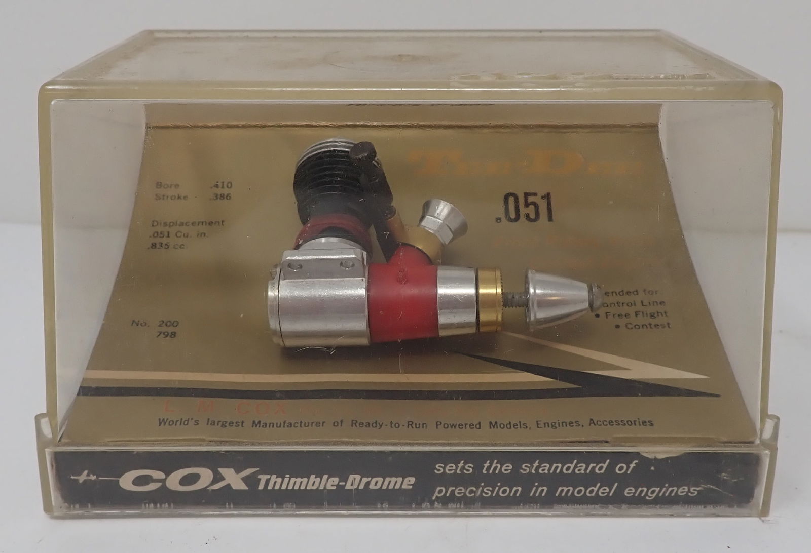 Cox Thimble Drome Tee-Dee .051 Airplane Engine: Gas Airplane engine - Shipping available