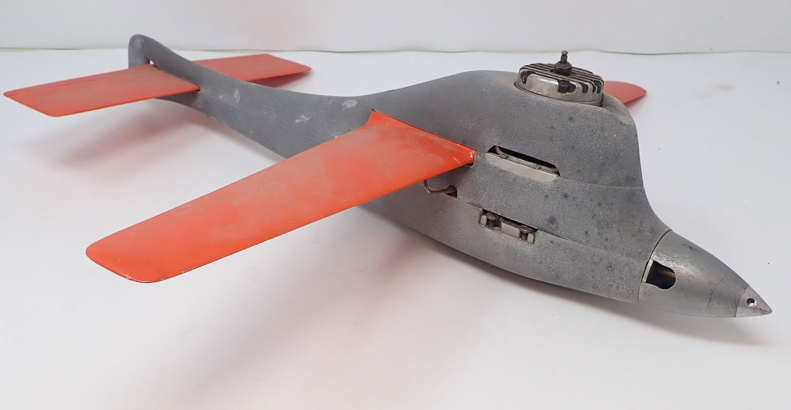 Aluminum Gas Powered Tether Airplane: Apprx 18" wide and 18" long. Shipping available
