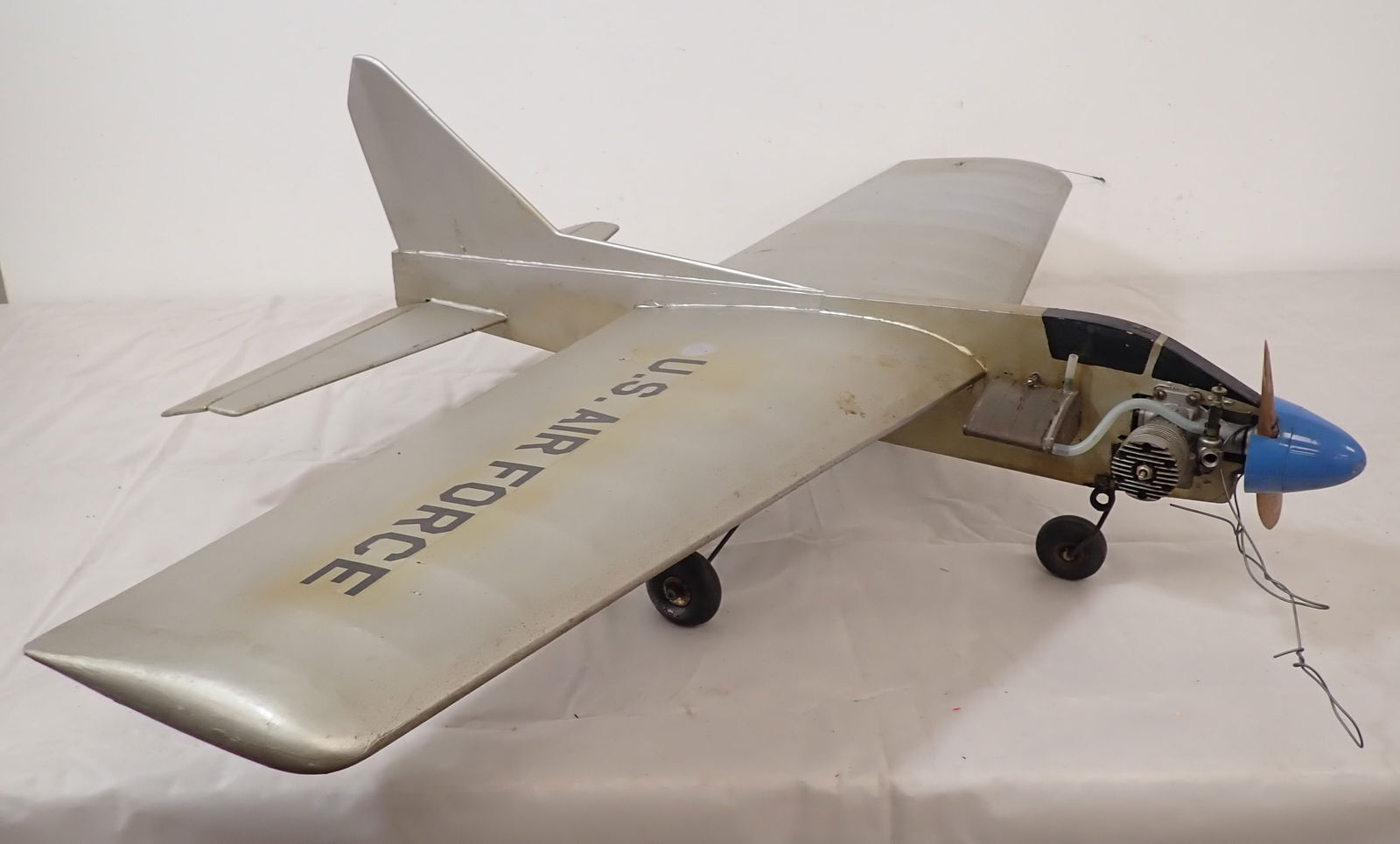 U.S. Air Force Tether Airplane w/ Max-S Engine: Apprx 38" wide and 28" long. NO in house shipping !