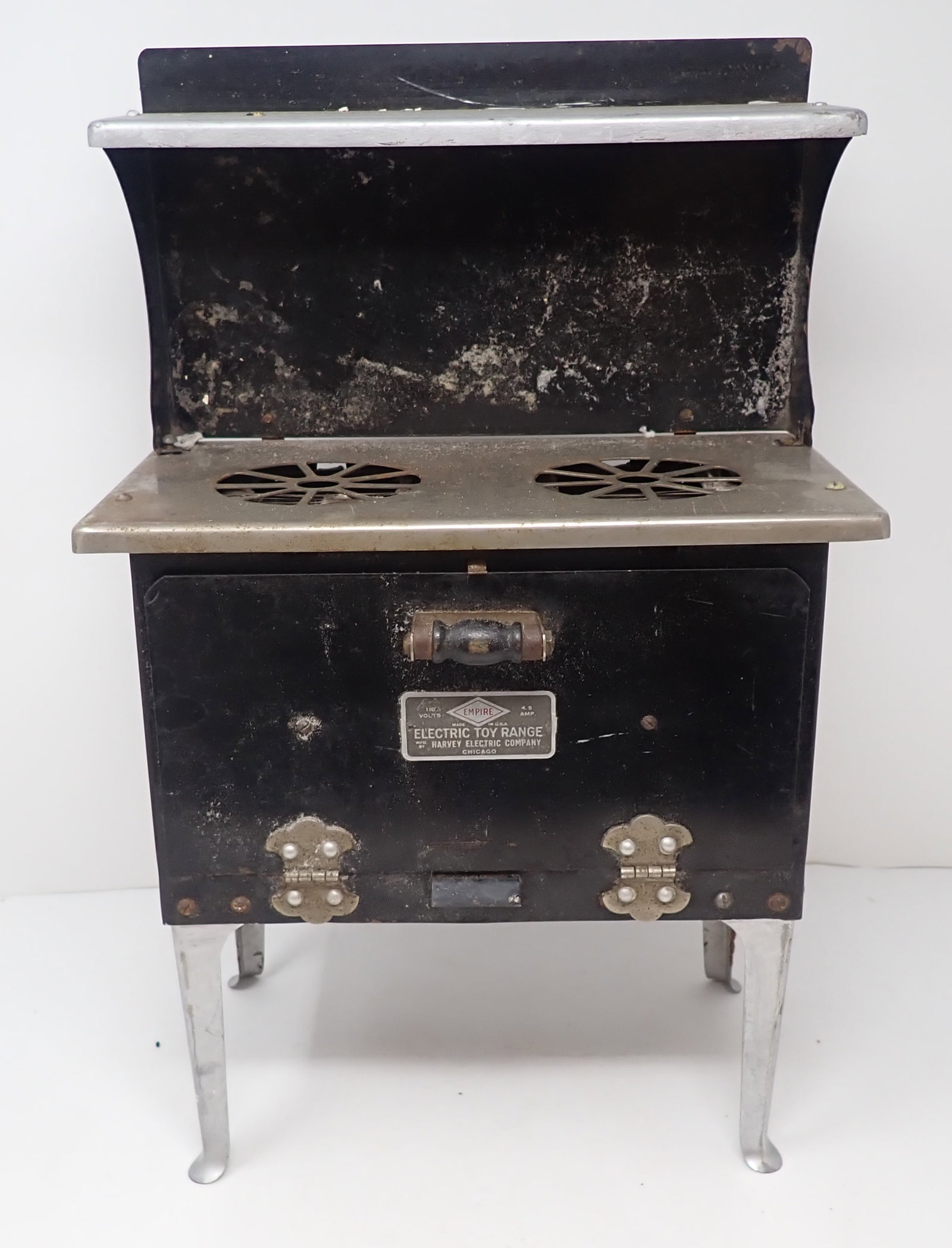 Empire Electric Toy Range: Apprx 5 7/8" x 10 3/4" x 16 1/2" tall. Shipping available. No cord !