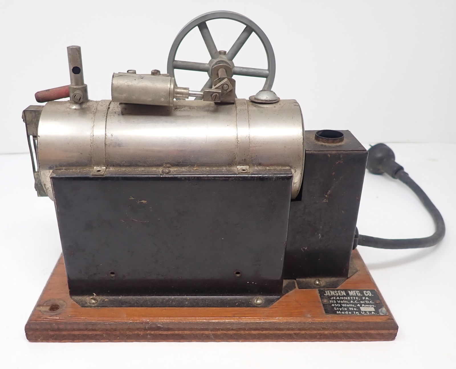 Jensen Style No. 35 Electric Steam Engine Model: Apprx 5 1/4" x 9" x 7 1/4" tall. Shipping available