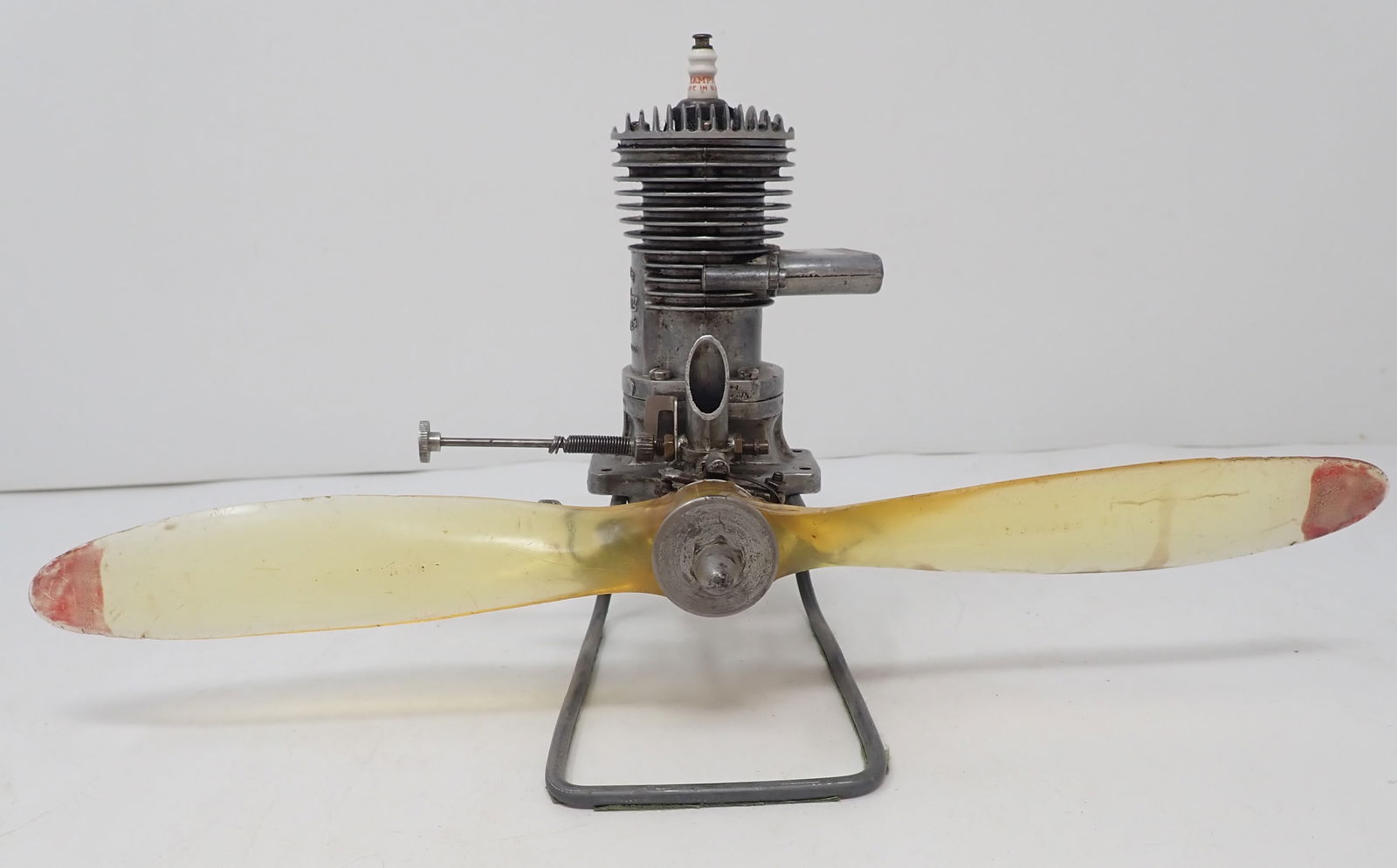 Super Cyclone Model Airplane Gas Engine: Prop is approx 10 3/4 " long. Stand is not included. Shipping available