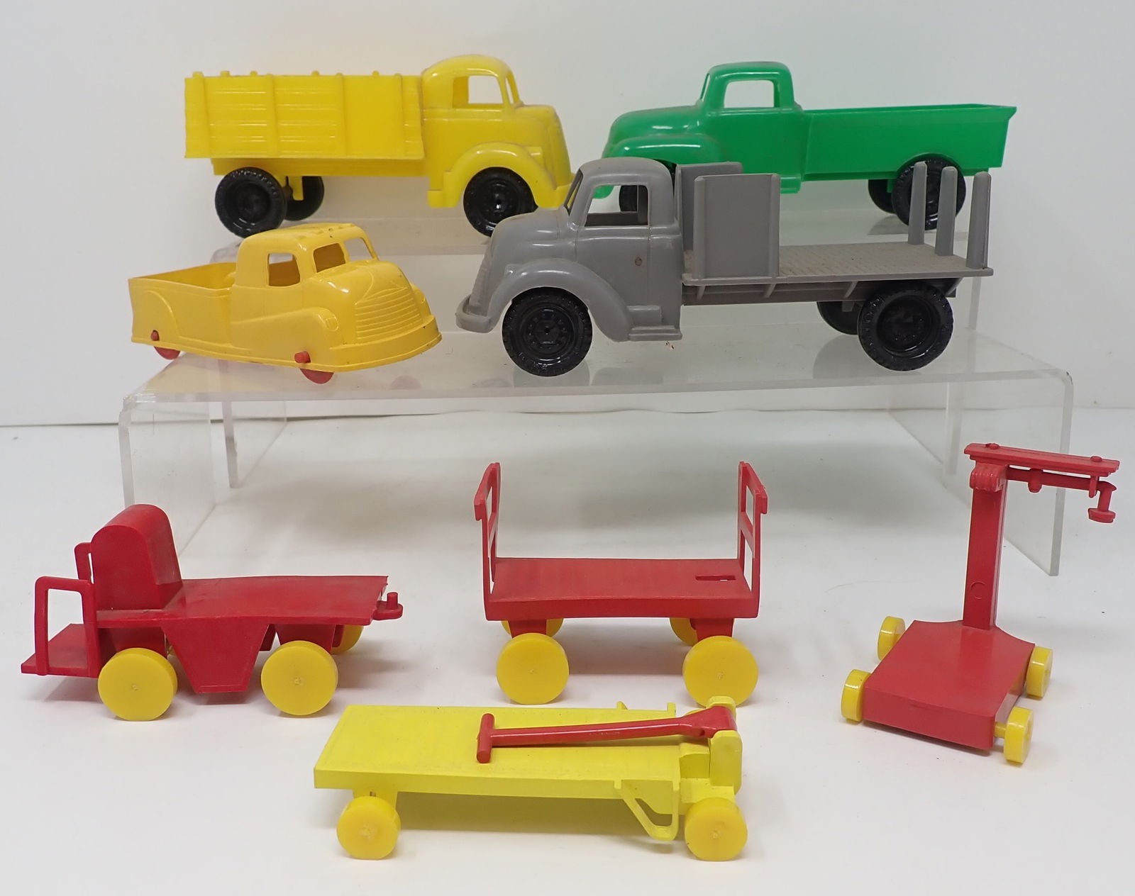 Marx Trucks, Platform Scale, Factory Carts: Plastic Marx toys - Largest is apprx 6 1/2" long. Shipping available