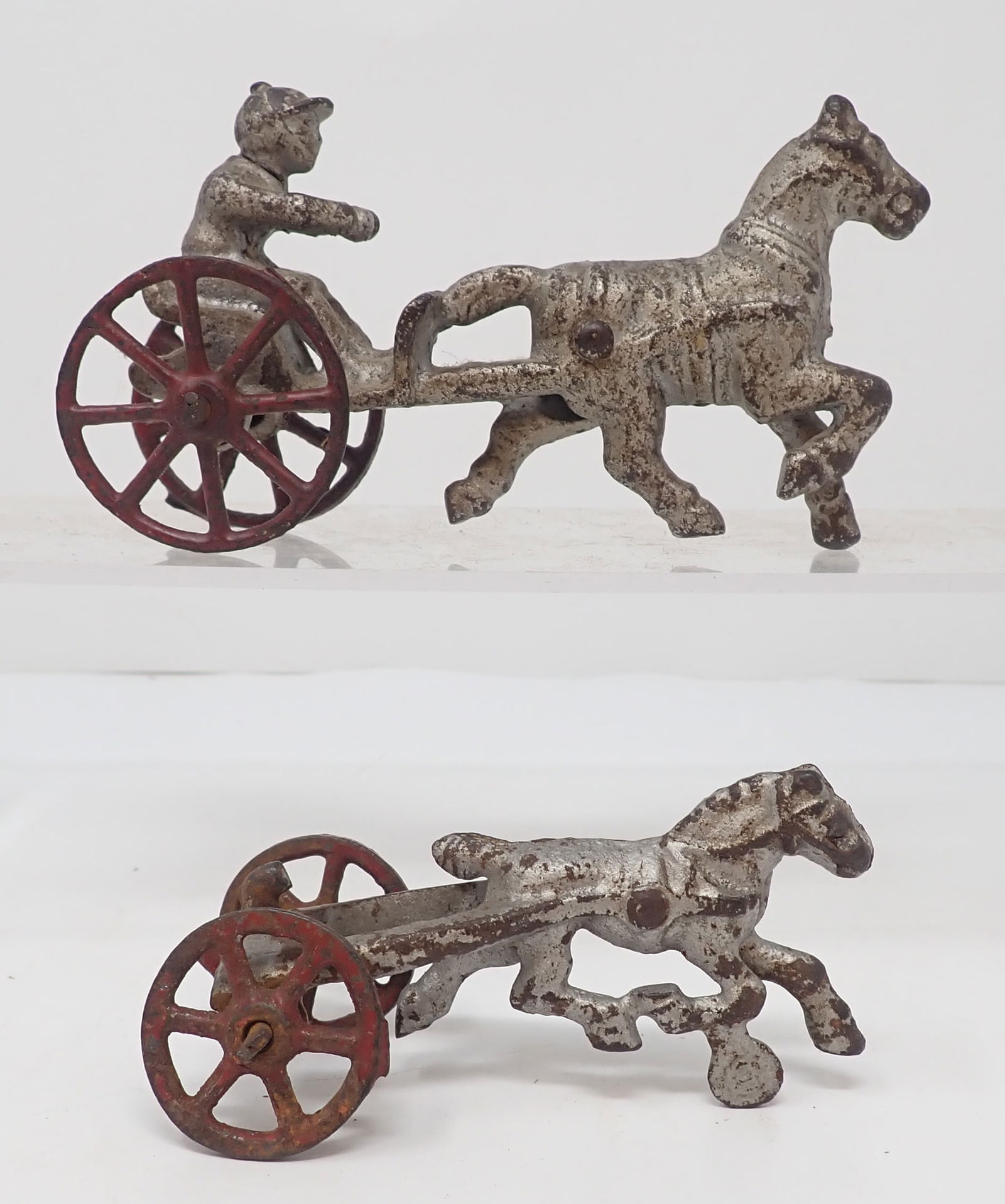 Cast Iron Horse Drawn Toy Parts: Largest is approx 5" long. Shipping available