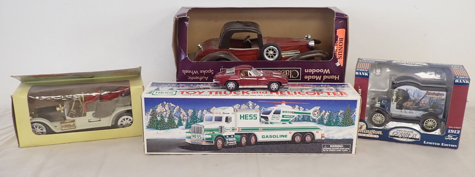Hess Truck, Wooden Model, Simplex Radio, Ertl Bank: Shipping available