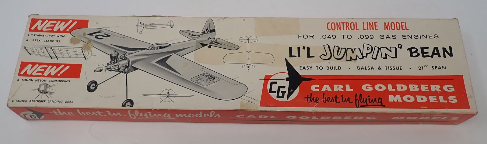 Carl Goldberg Control Line Li'l Jumpin Bean: Model kit # G8-295 . We do not guarantee it is complete. Sold as pictured. Shipping available