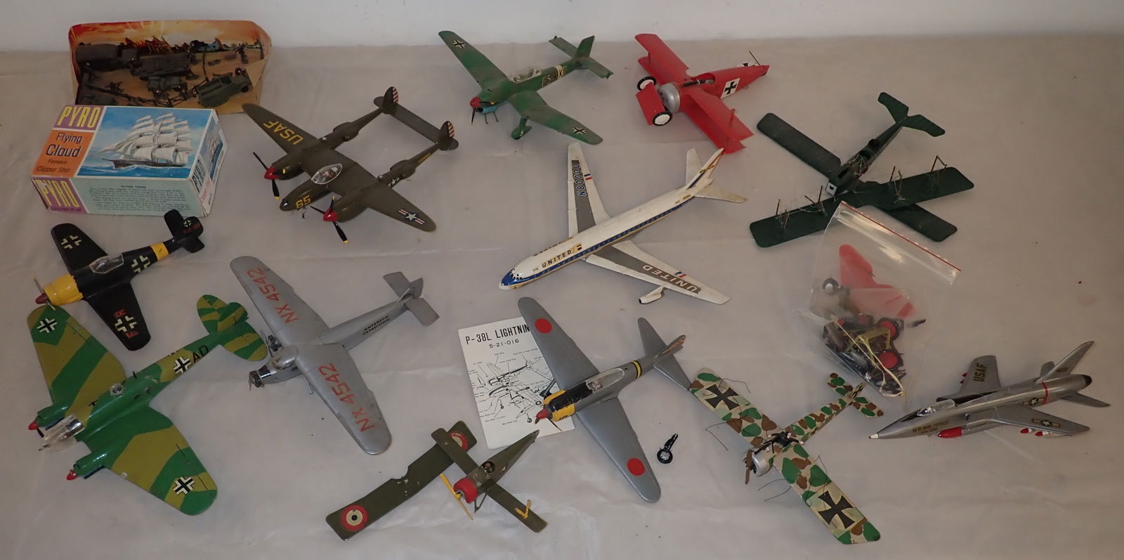 Airplane & Pyro Flying Cloud Models: Largest plane is approx 12". We do not guarantee they are complete. No in house shipping !