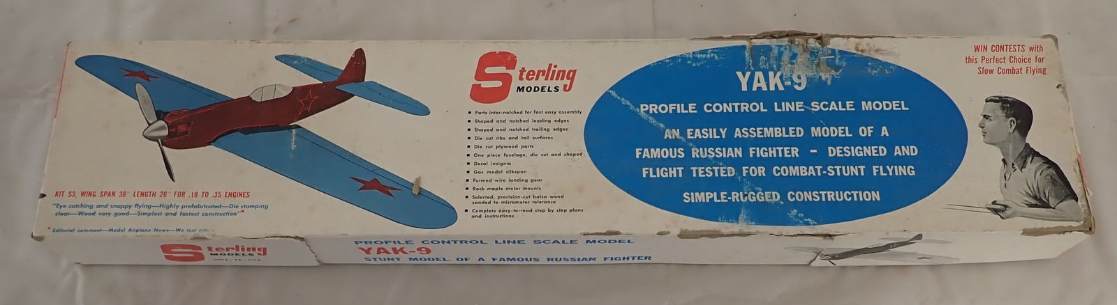 Sterling Yak-9 Kit S3 Airplane Model: We do not guarantee it is complete. Sold as pictured. Shipping available