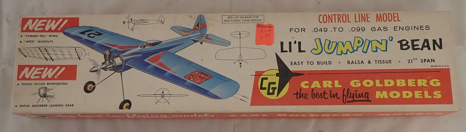 Carl Goldberg Li'L Jumpin Bean U Control Model: We do not guarantee it is complete. Sold as pictured. Shipping available