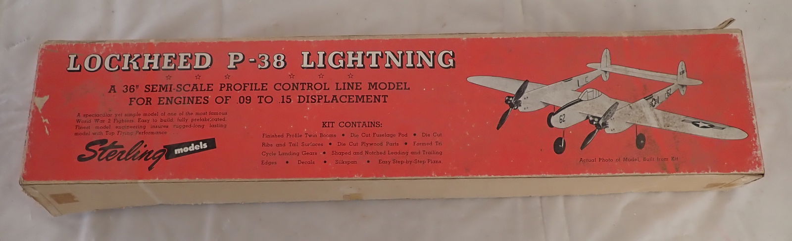 Sterling Lockheed P-38 Mustang Control Line Model: We do not guarantee it is complete. Sold as pictured. Shipping available