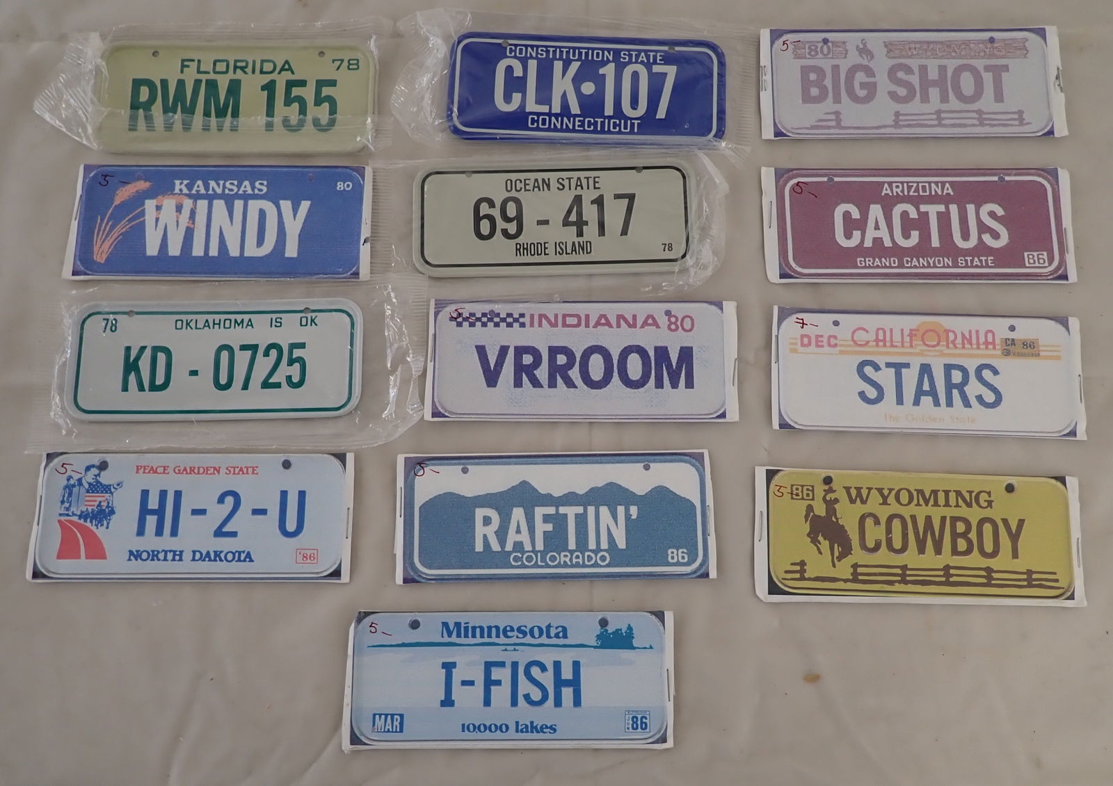 Bicycle License Plates: Apprx 2" x 5". Shipping available