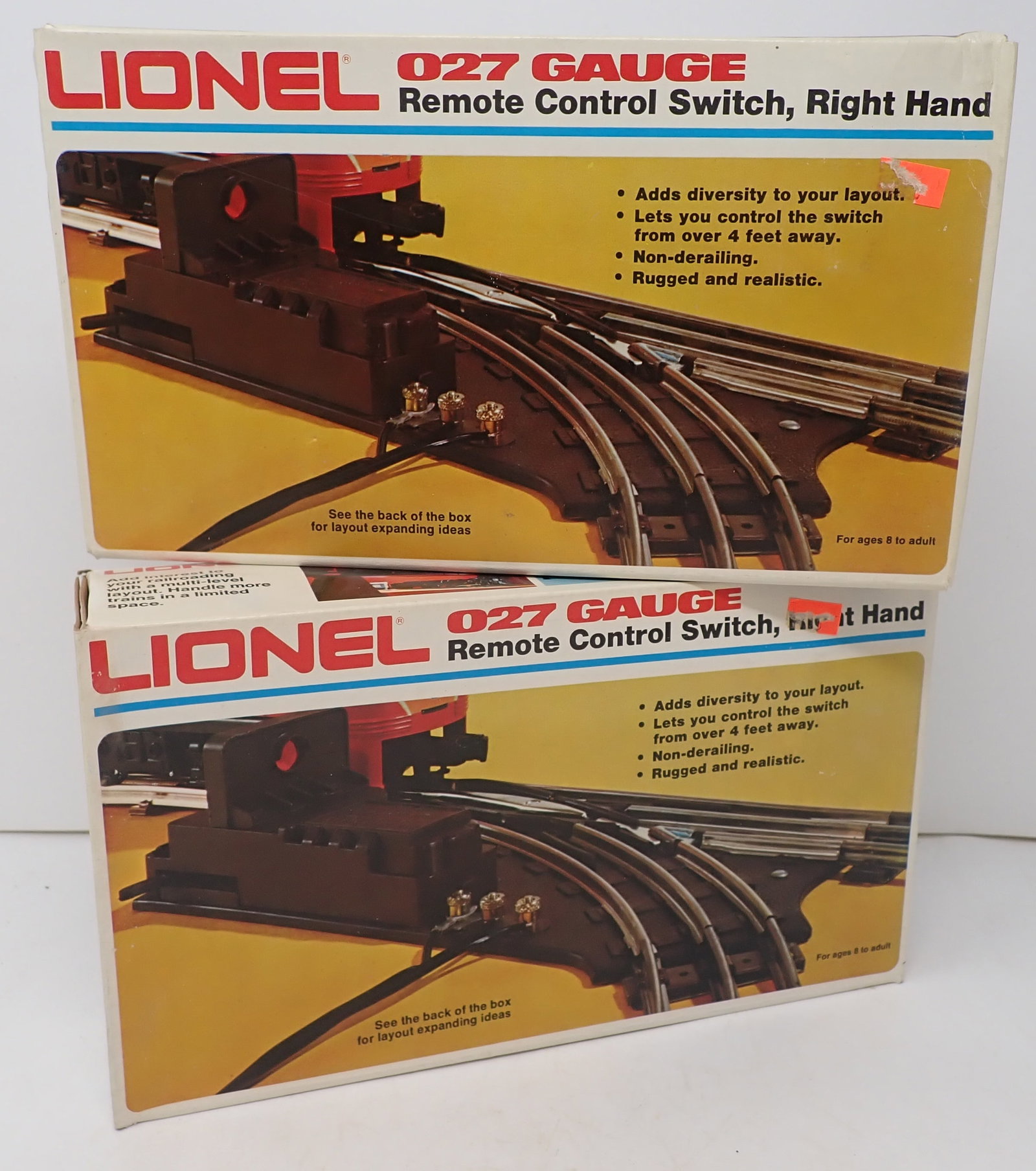 2 Lionel 027 Gauge Remote Control Switches: Right hand switches , 6-5122 . Shipping availalble