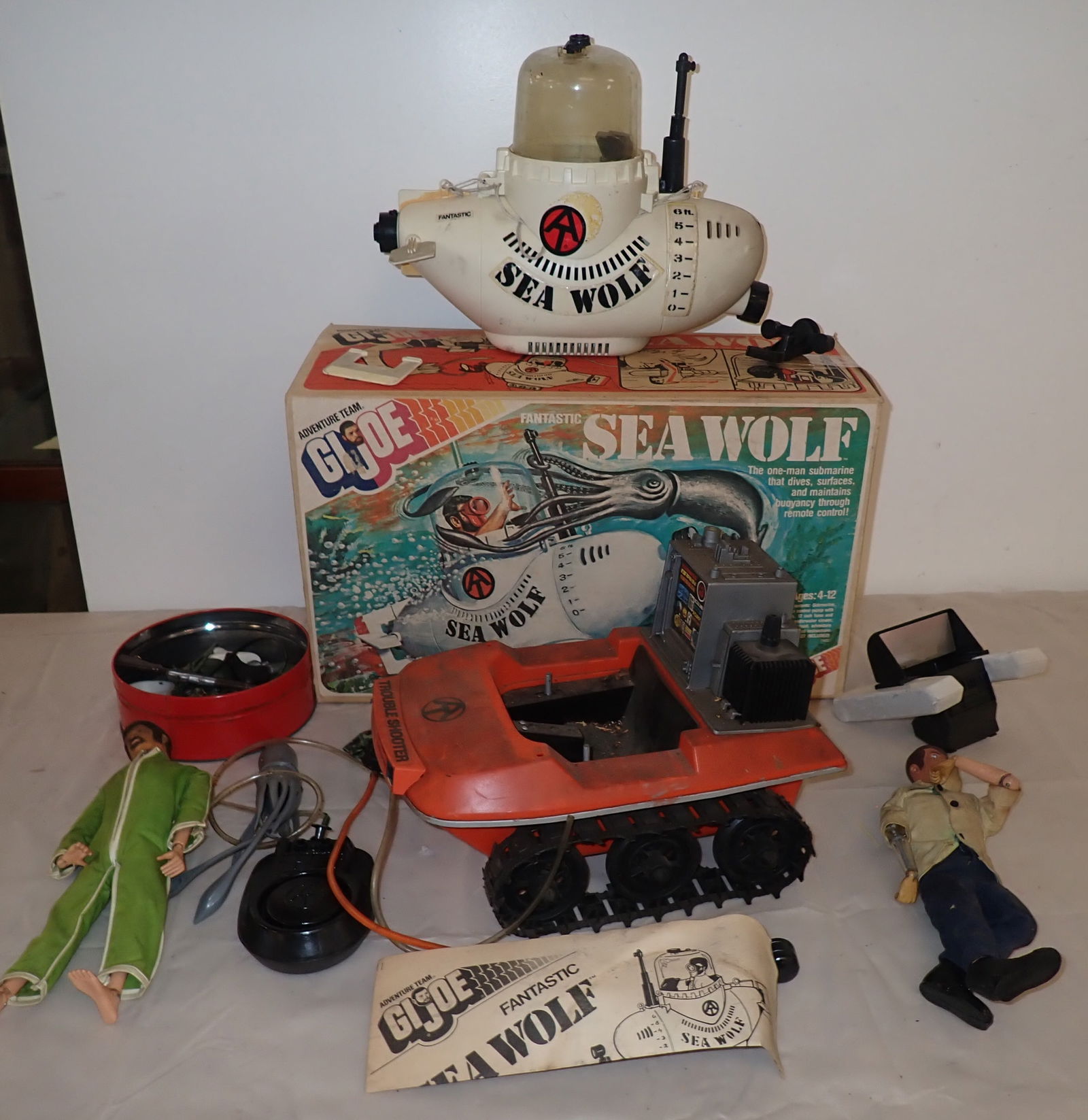GI Joe Sea Wolf , Trouble Shooter , Dolls, & Misc: We do not guarantee anything is complete. Sold as pictured. Shipping available ($25 handling charge, plus postage)