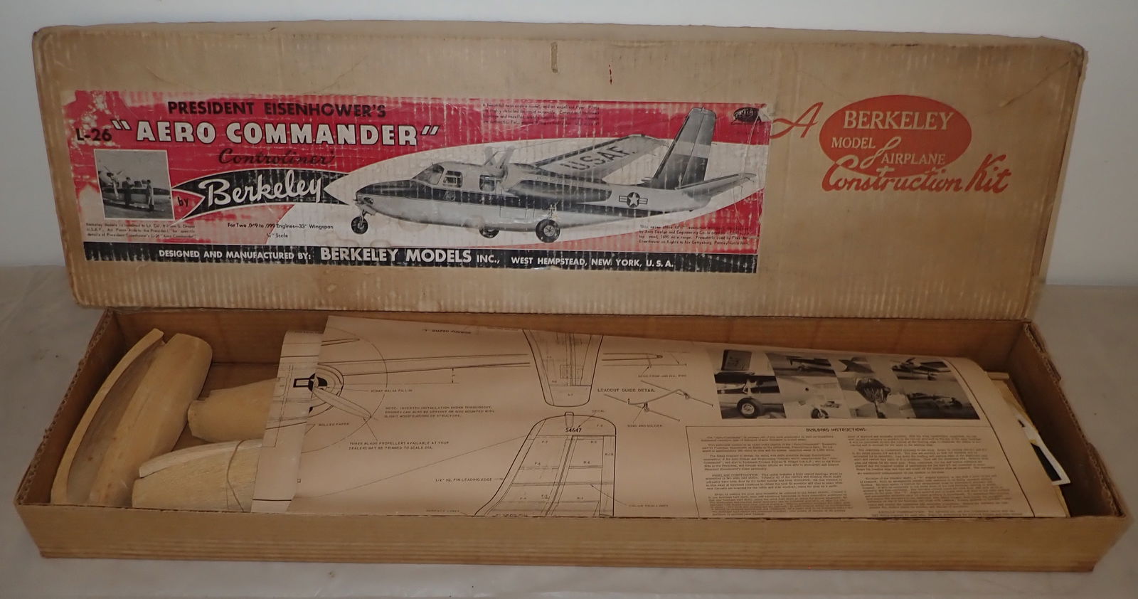 Berkeley President Eisenhower's Aero Commander: L-26 Controliner Model Airplane. Shipping available. We do not guarantee it is complete. Sold as pictured
