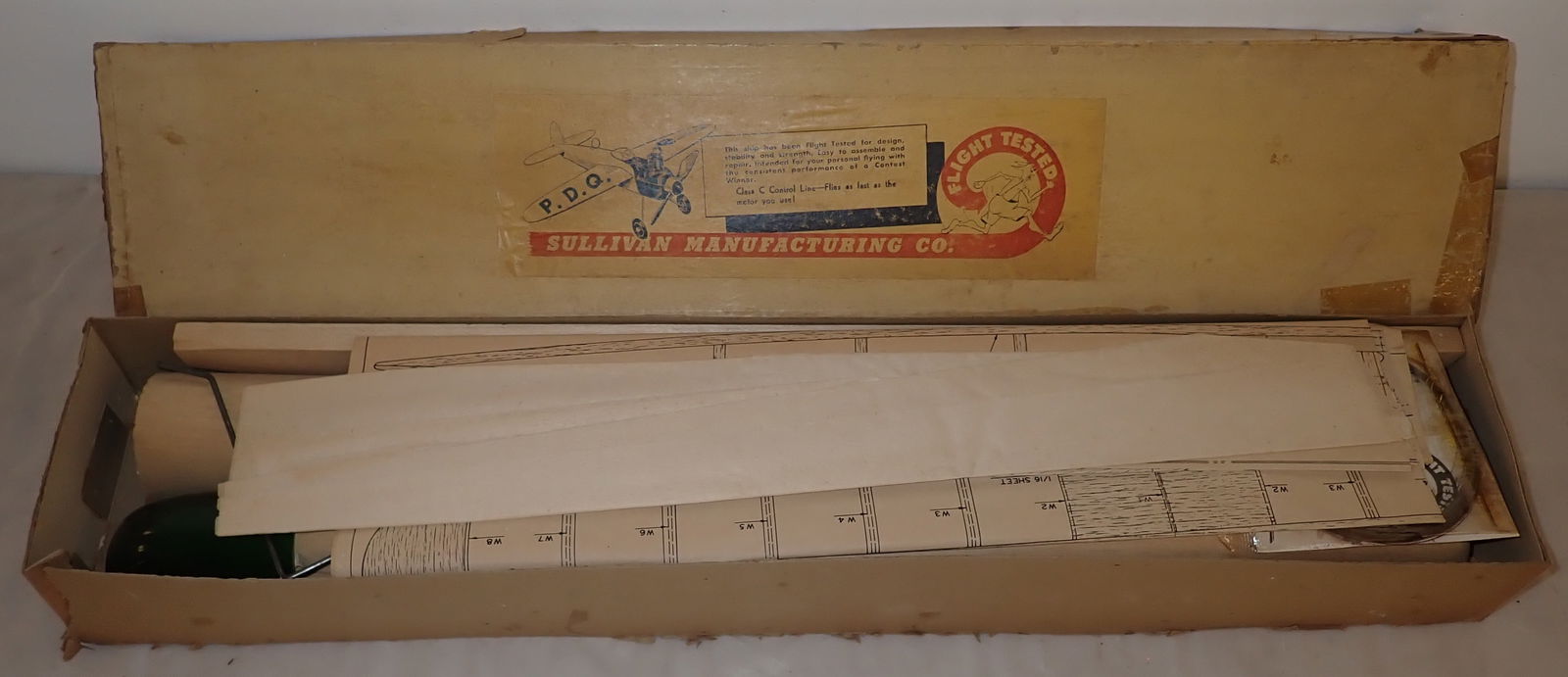 Sullivan Control Line Model Airplane: We do not guarantee it is complete. Sold as pictured. Shipping available