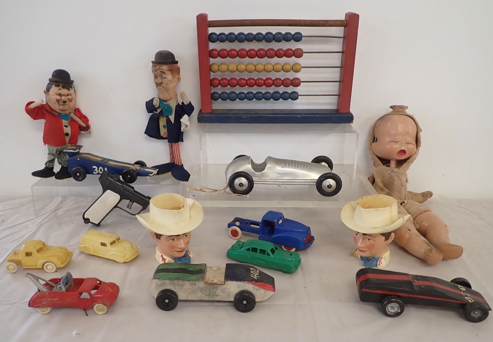 Cowboy Cups , 3 Faced Doll, Aluminum Racer & Misc: Shipping available ($20 handling charge, plus postage)