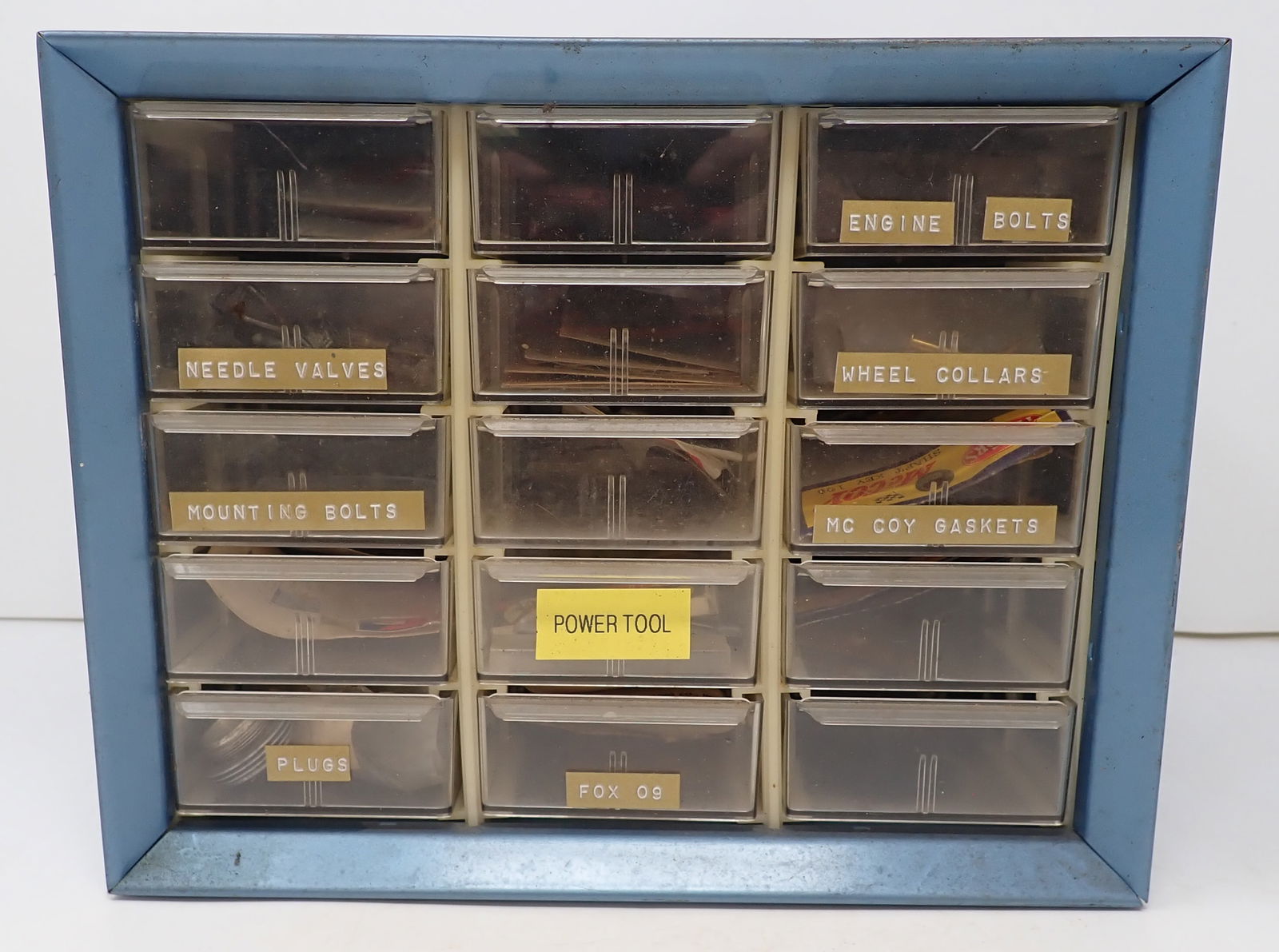 Tether Car / U Control Airplane Parts w/ Organizer: Organizer is apprx 6 1/4" x 10" x 8" tall. Shipping available