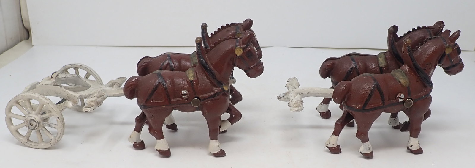 Cast Iron Horse Teams: Largest is apprx 9" long and 4 1/2" tall. Shipping available